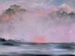 Je suis la lumière dans la tempête - Peinture abstraite paysage coucher de soleil