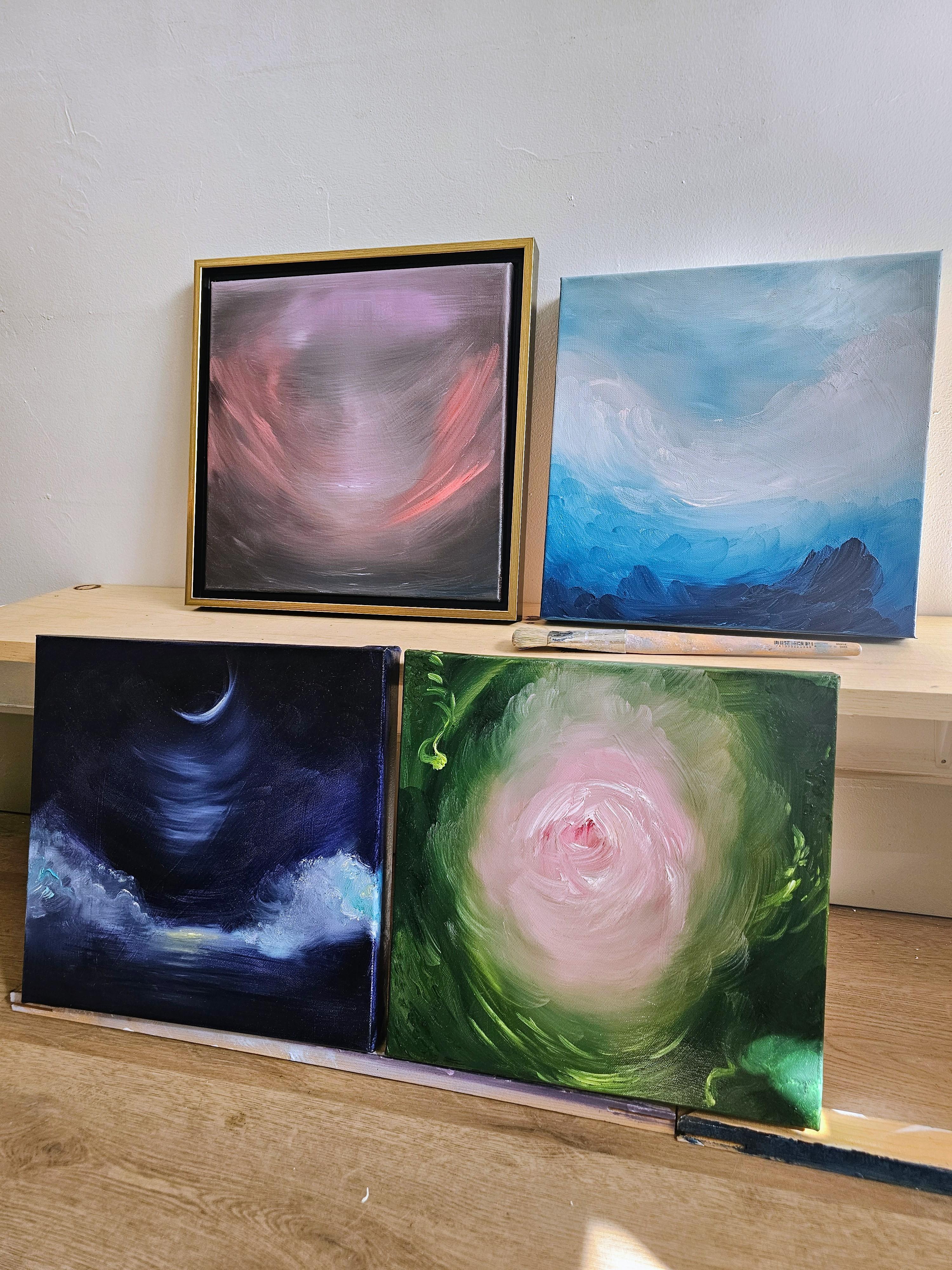 I Am The Ocean - Blue dramatic abstract expressionist seascape painting (Je suis l'océan - peinture expressionniste abstraite bleue) en vente 7