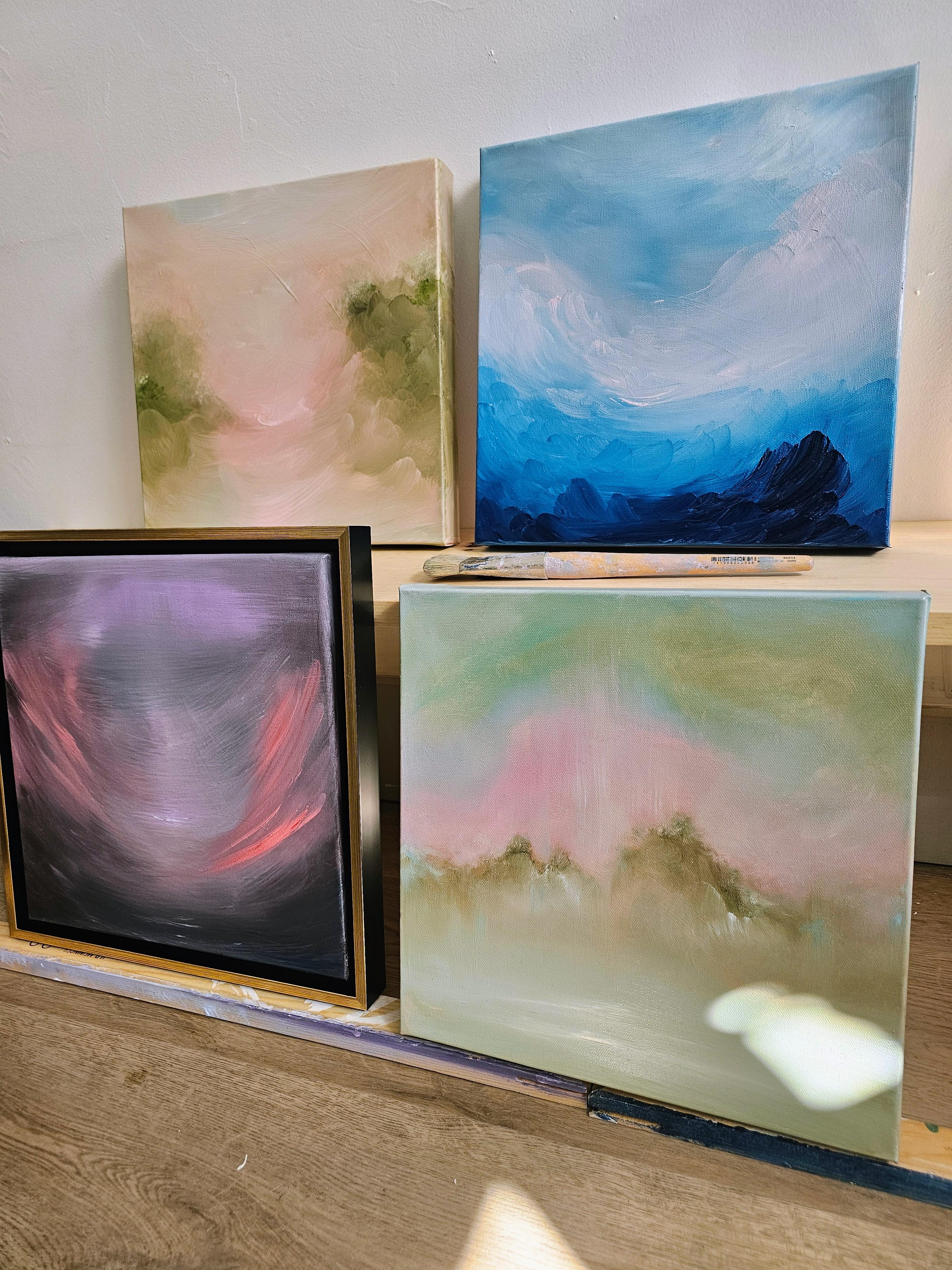 I Am The Ocean - Blue dramatic abstract expressionist seascape painting (Je suis l'océan - peinture expressionniste abstraite bleue) en vente 5