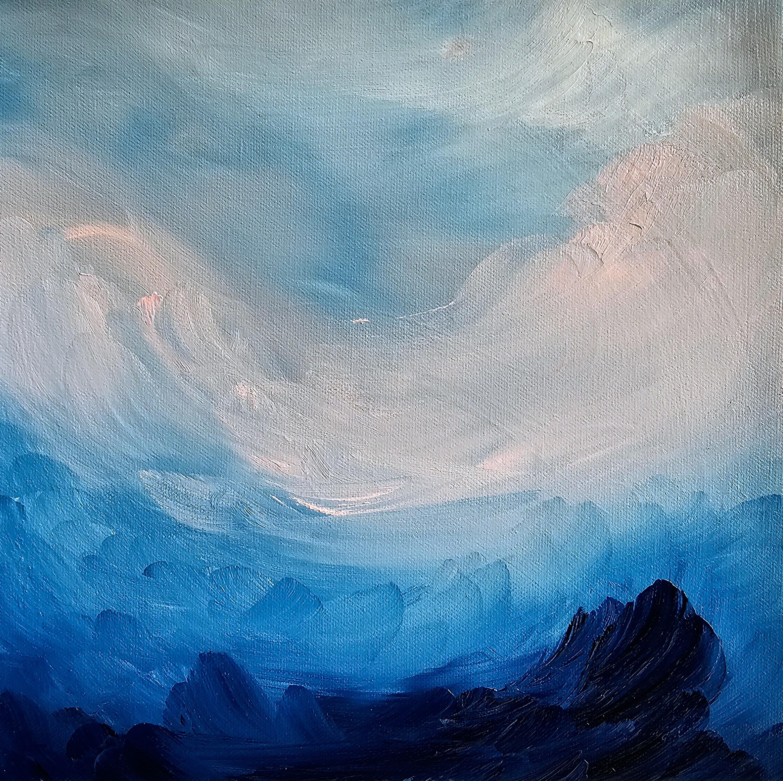 I Am The Ocean - Blue dramatic abstract expressionist seascape painting (Je suis l'océan - peinture expressionniste abstraite bleue) - Expressionnisme abstrait Painting par Jennifer L. Baker