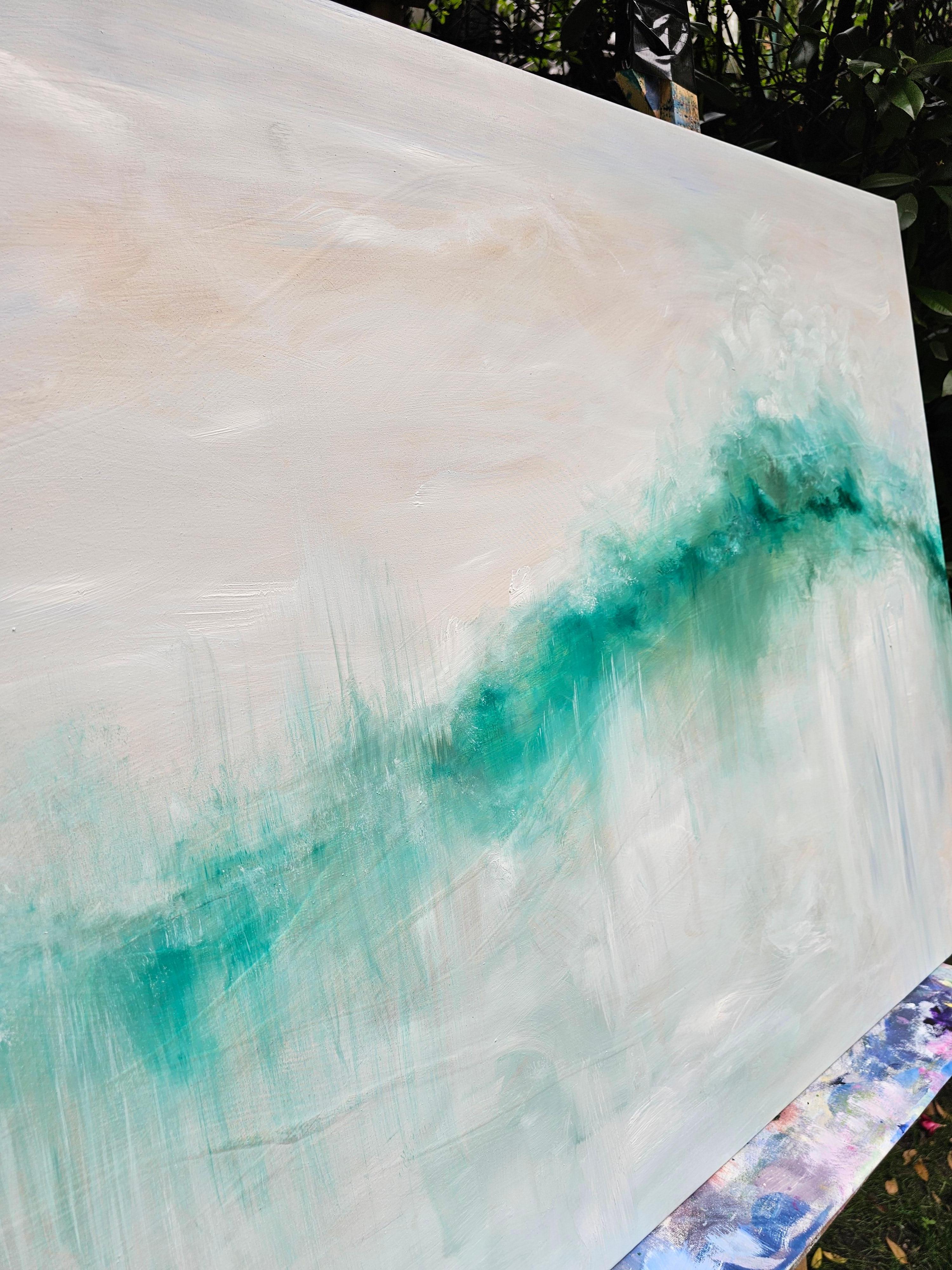 I dreamt of the sea - Large abstract seascape painting For Sale 4