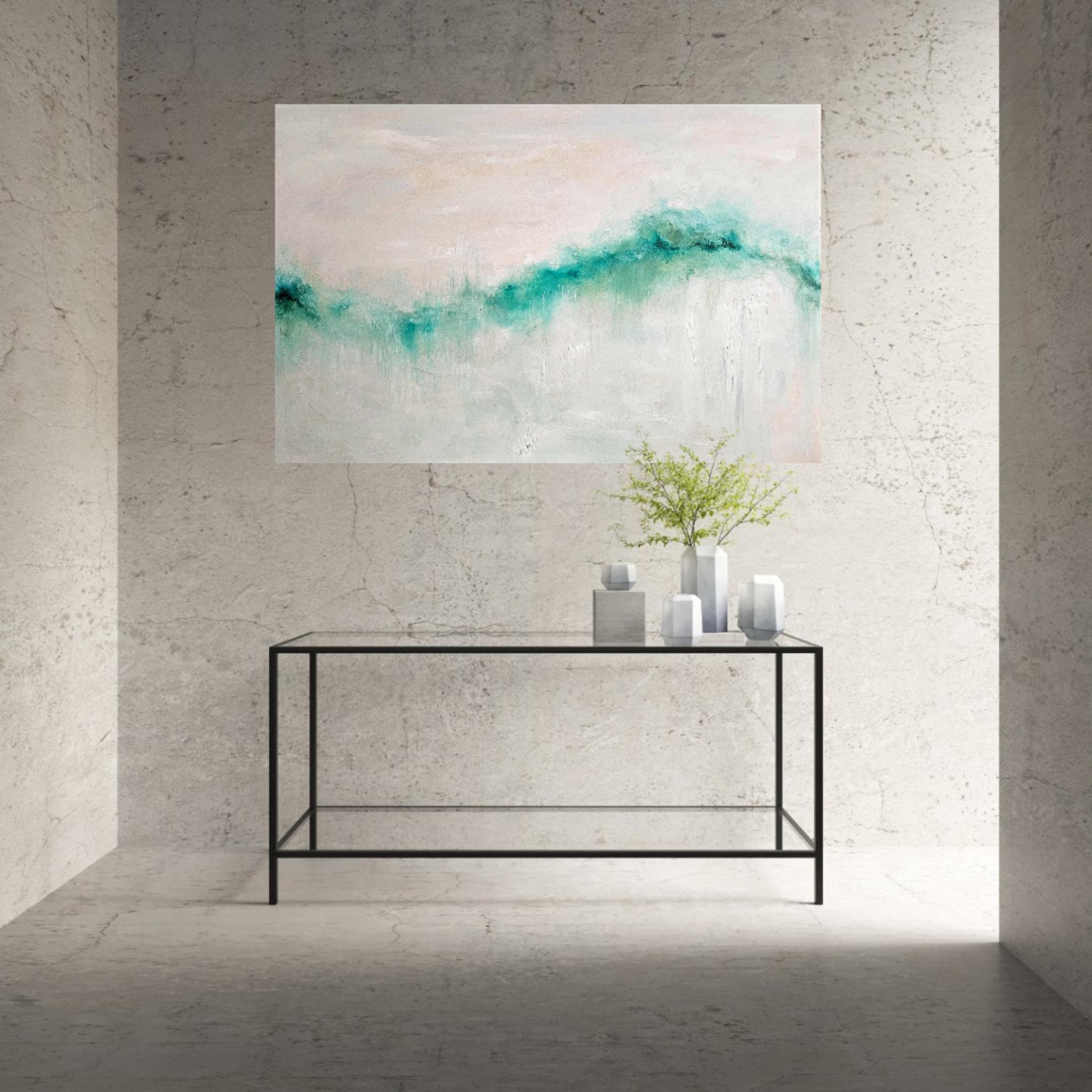 Ho sognato il mare - Quadro astratto di grandi dimensioni con paesaggio marino in vendita 10