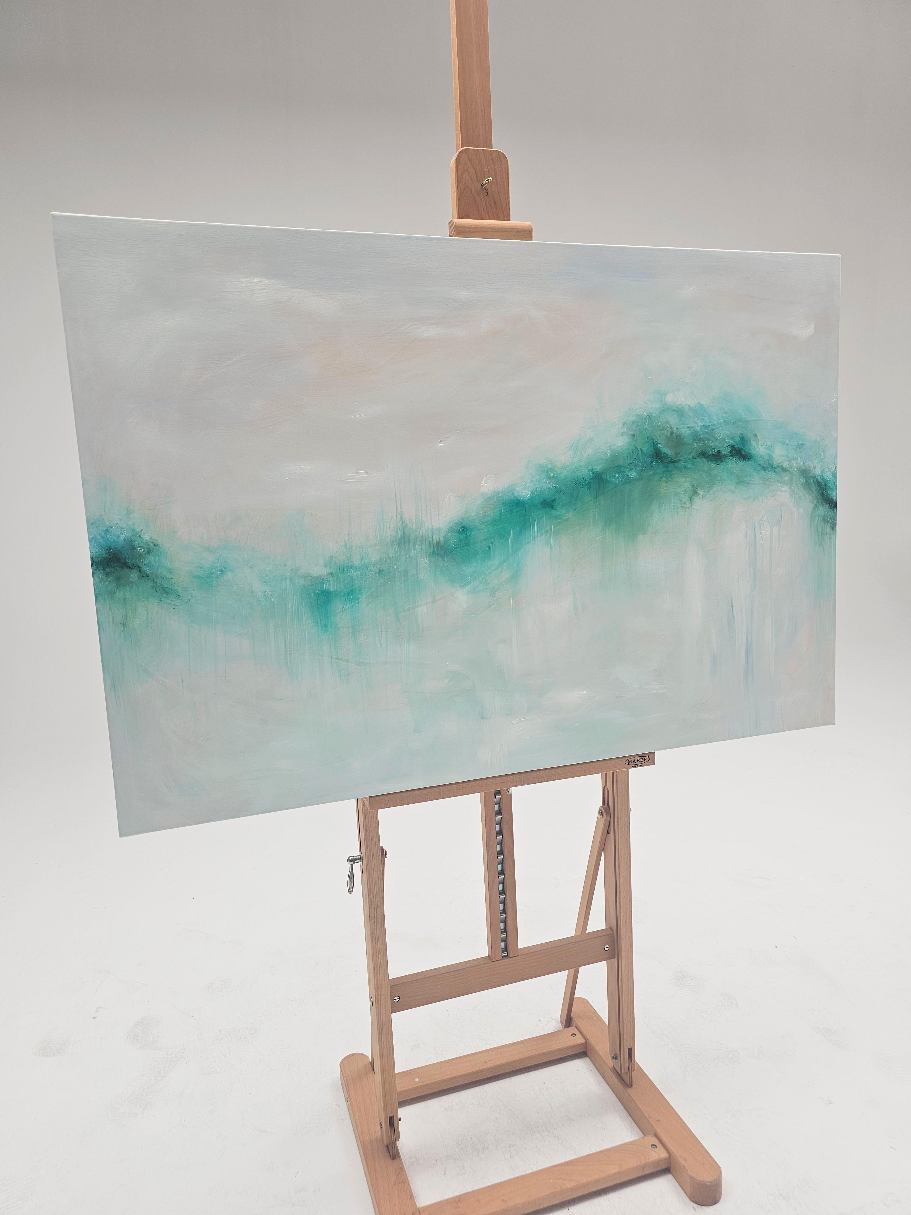 Ho sognato il mare - Quadro astratto di grandi dimensioni con paesaggio marino - Painting Contemporaneo di Jennifer L. Baker