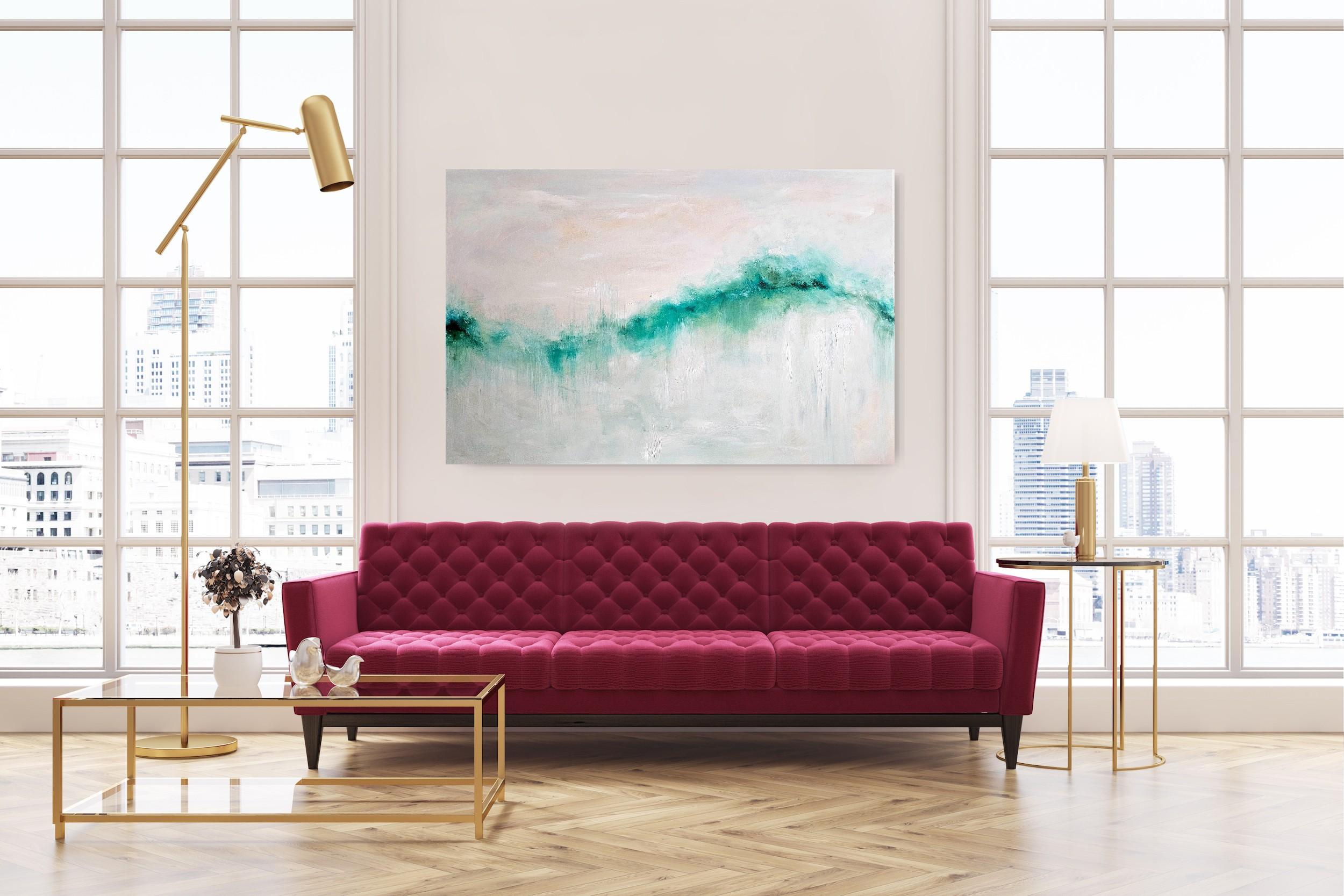 Ho sognato il mare - Quadro astratto di grandi dimensioni con paesaggio marino in vendita 11