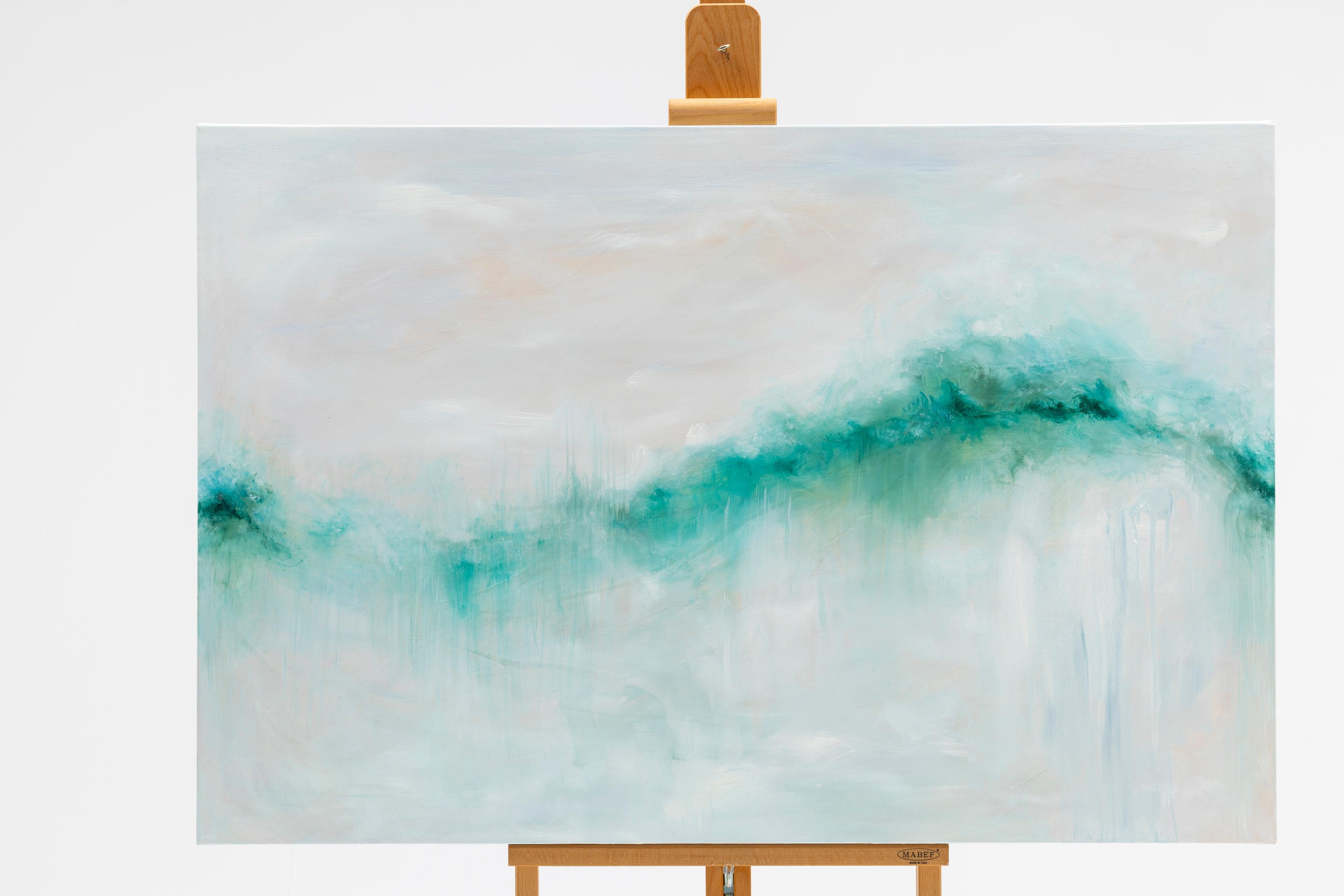 Ho sognato il mare - Quadro astratto di grandi dimensioni con paesaggio marino in vendita 1