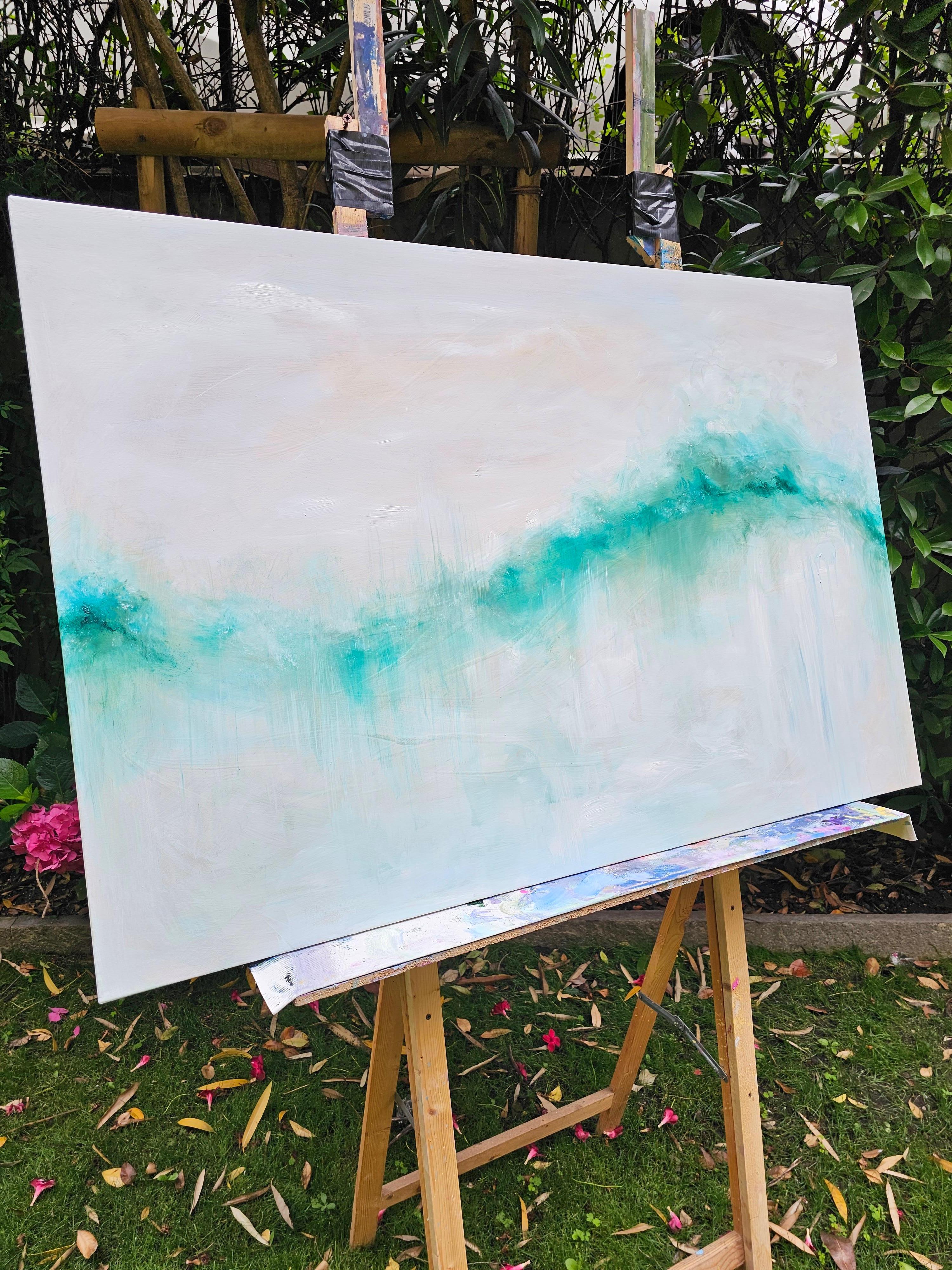 Ho sognato il mare - Quadro astratto di grandi dimensioni con paesaggio marino in vendita 8