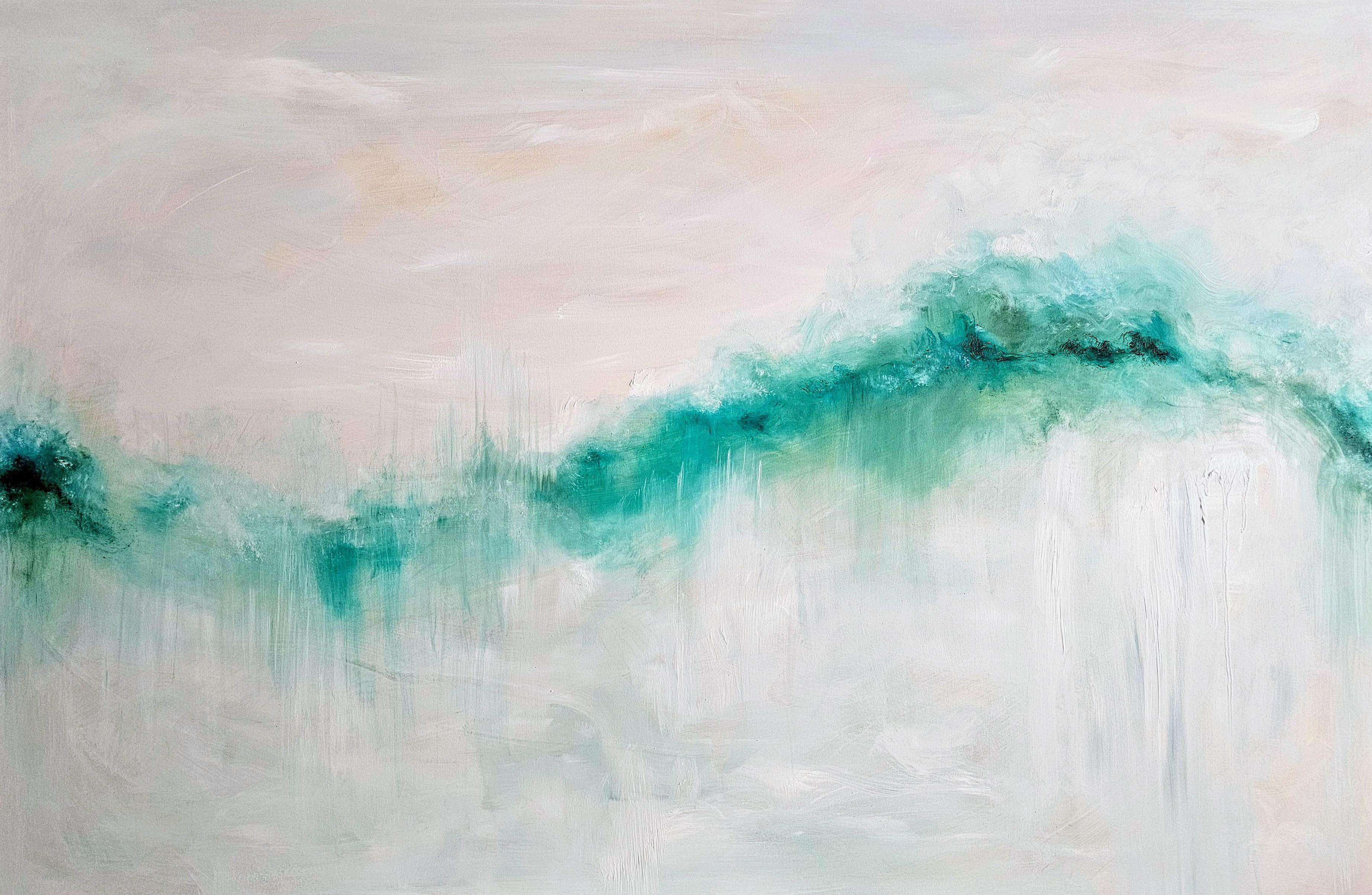 Ho sognato il mare - Quadro astratto di grandi dimensioni con paesaggio marino - Painting di Jennifer L. Baker