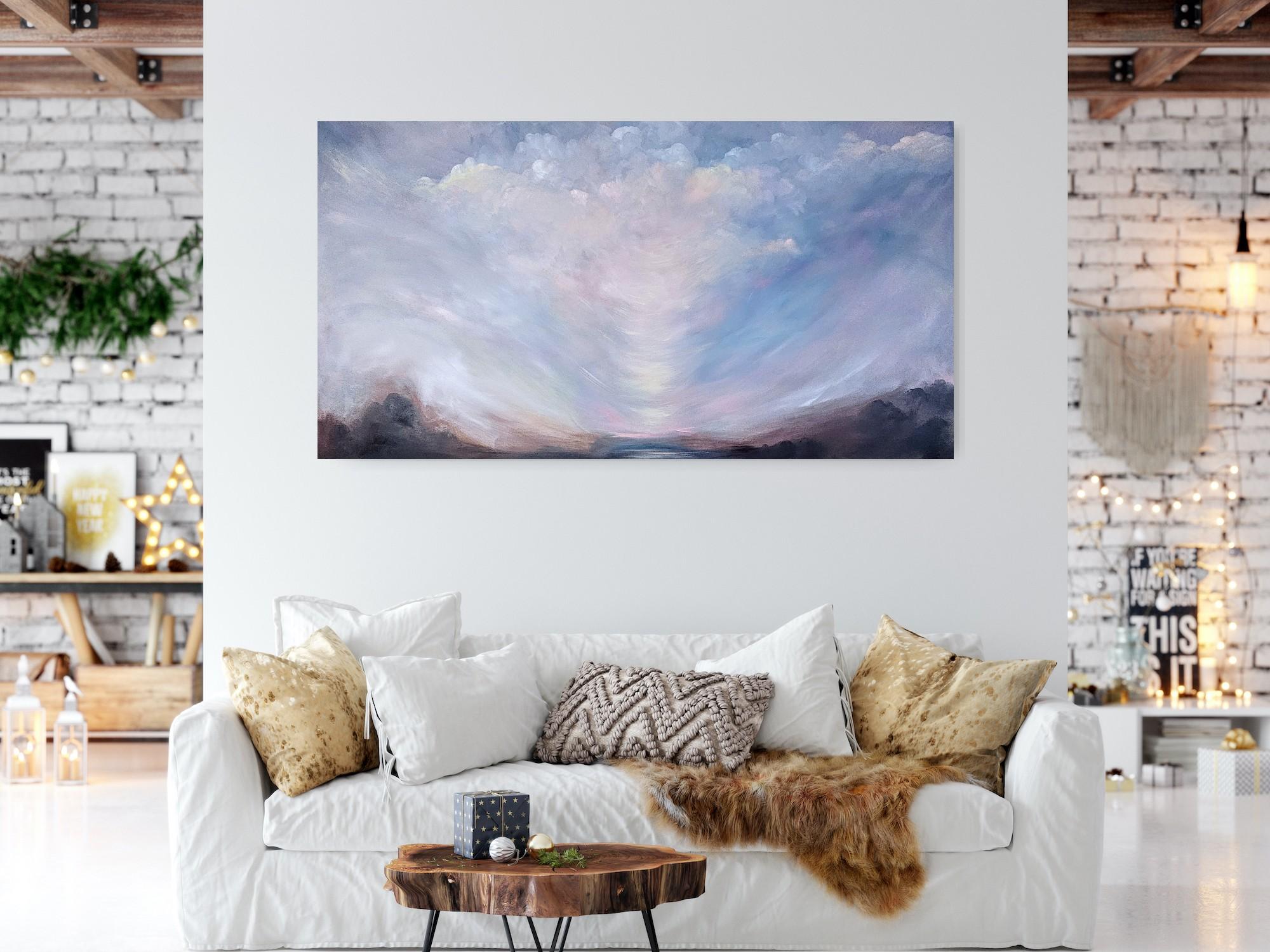 Improbable, beau et qui n'a peur de rien - Ciel / paysage dramatique abstrait en vente 5