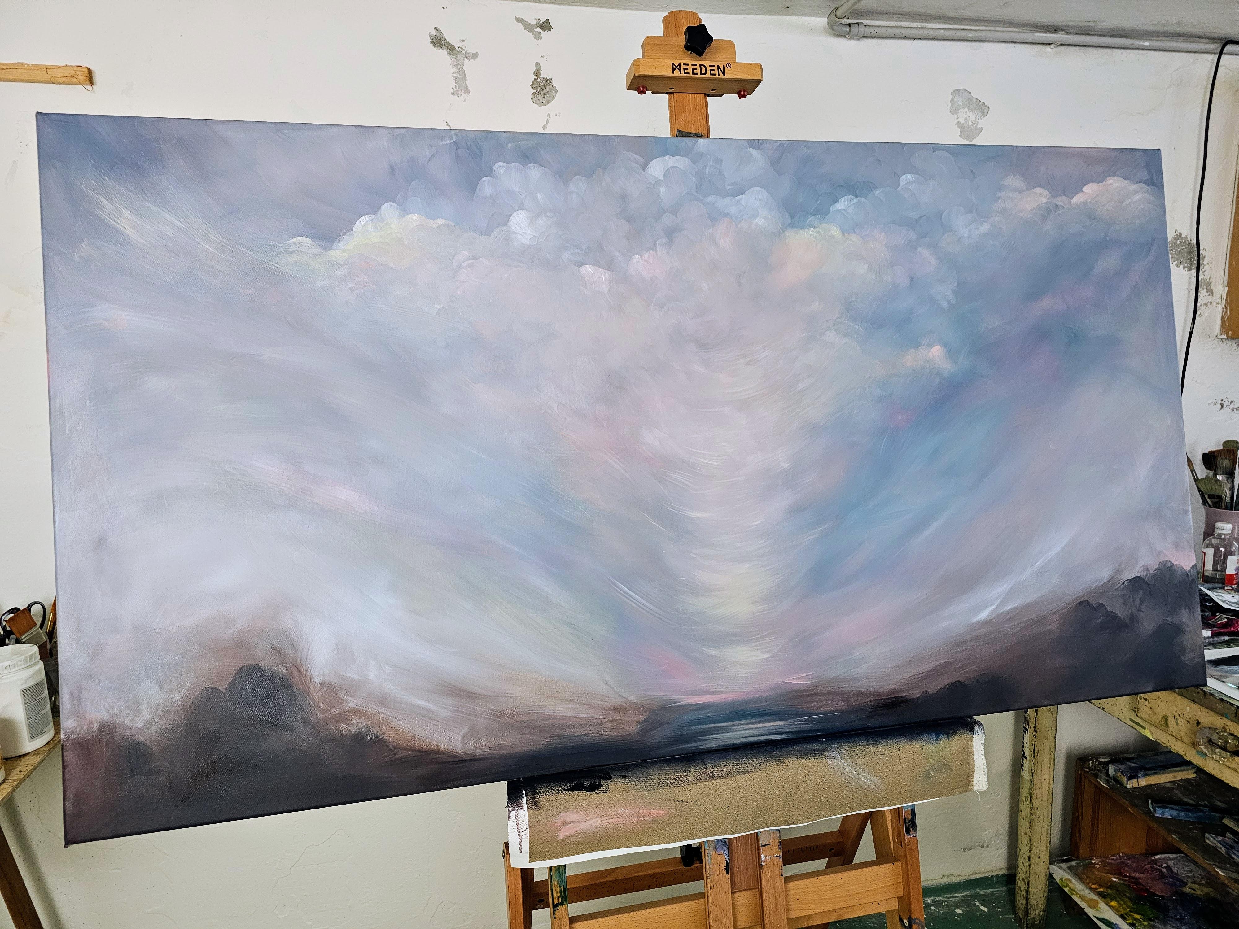 Improbable, beau et qui n'a peur de rien - Ciel / paysage dramatique abstrait en vente 7
