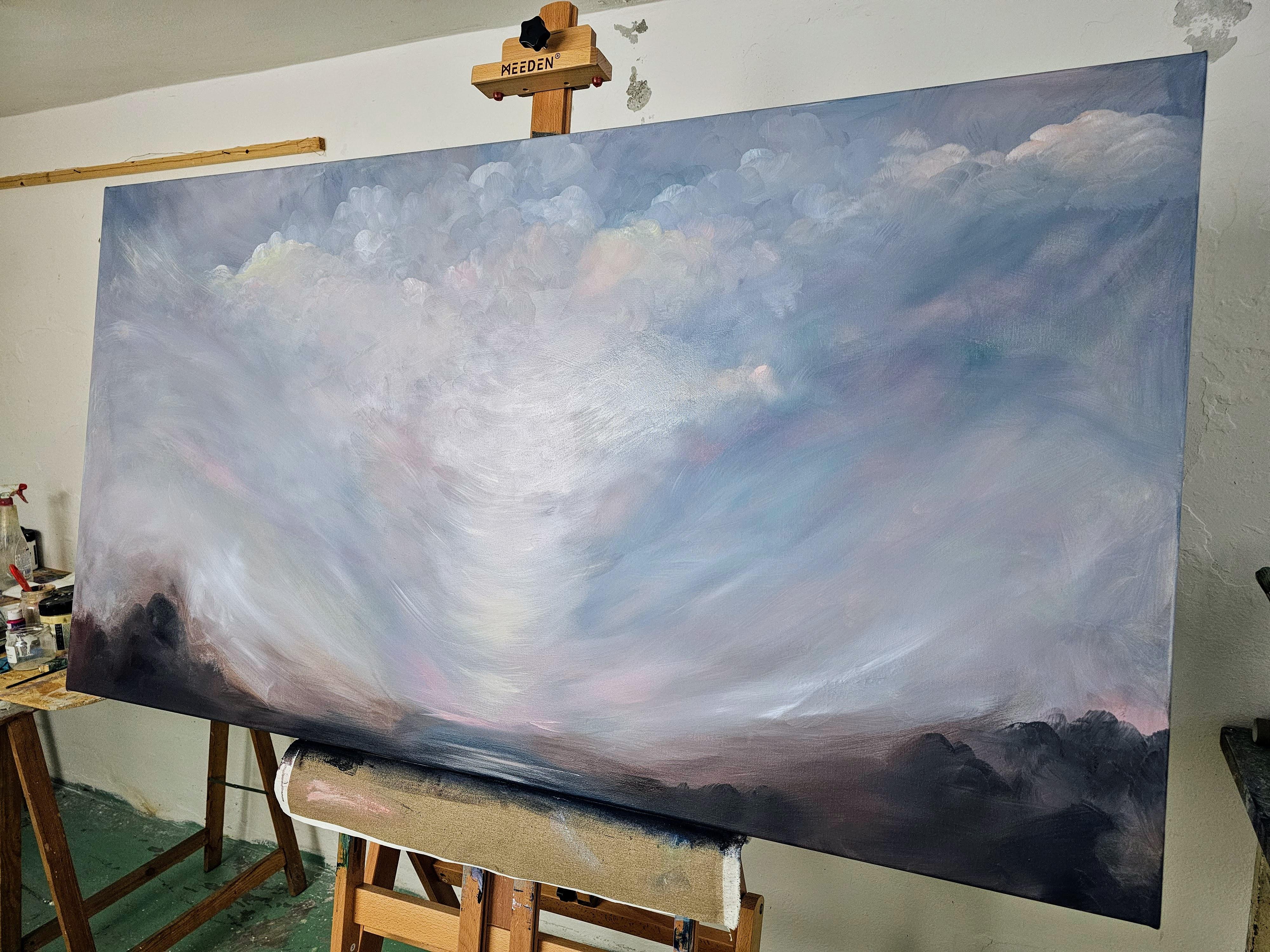 Improbable, beau et qui n'a peur de rien - Ciel / paysage dramatique abstrait en vente 8