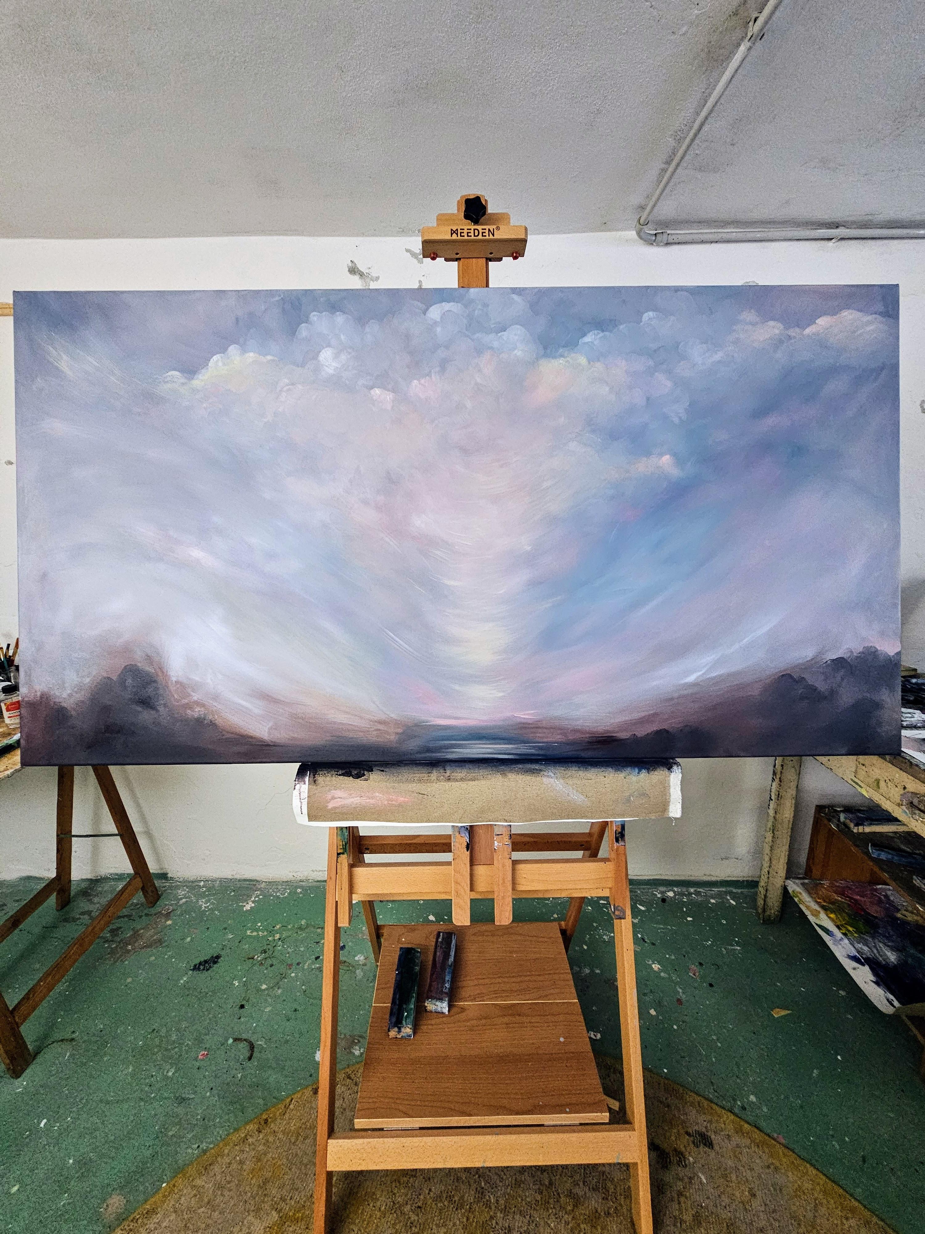Improbable, beau et qui n'a peur de rien - Ciel / paysage dramatique abstrait en vente 11