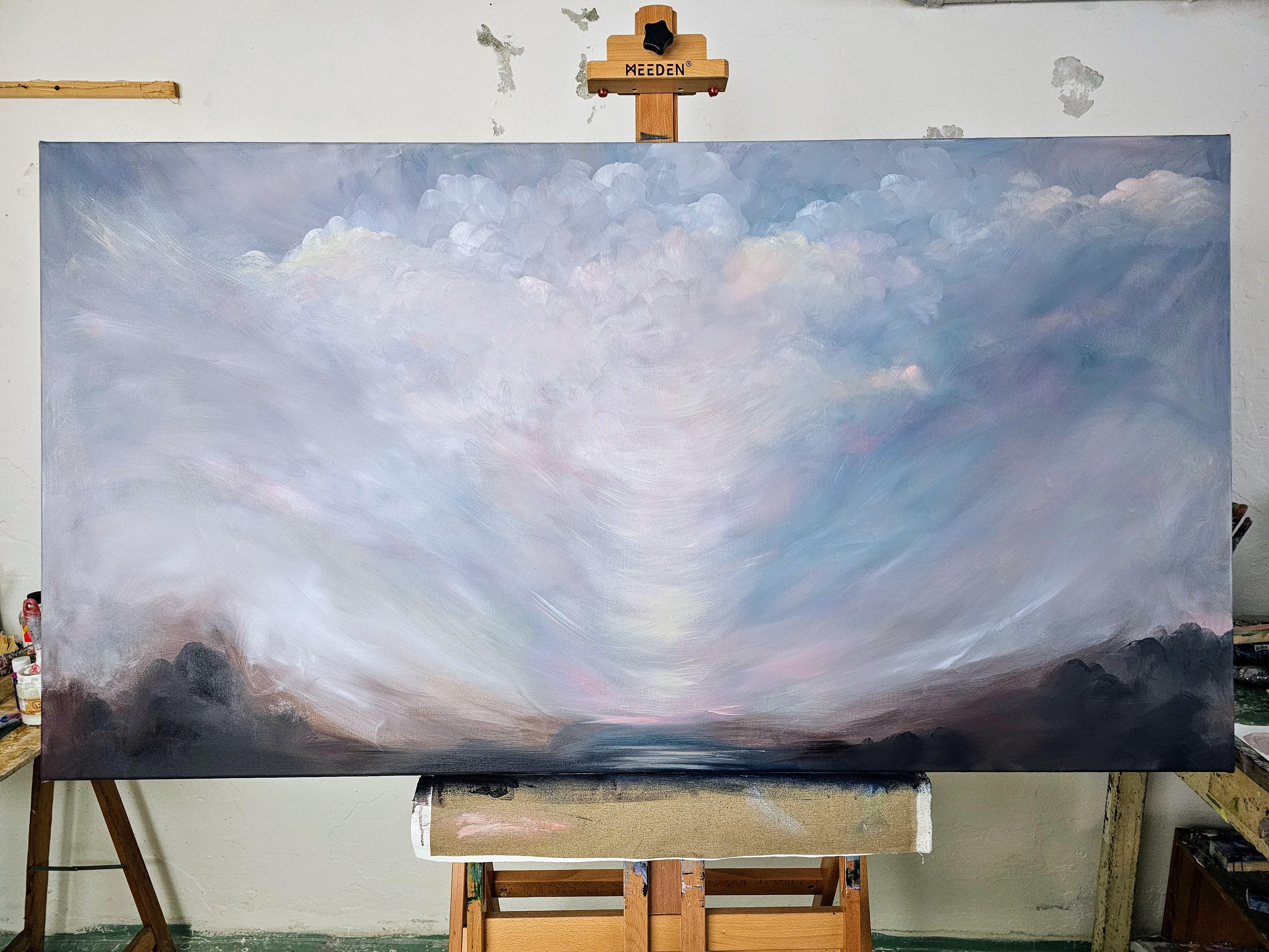 Improbable, beau et qui n'a peur de rien - Ciel / paysage dramatique abstrait en vente 12