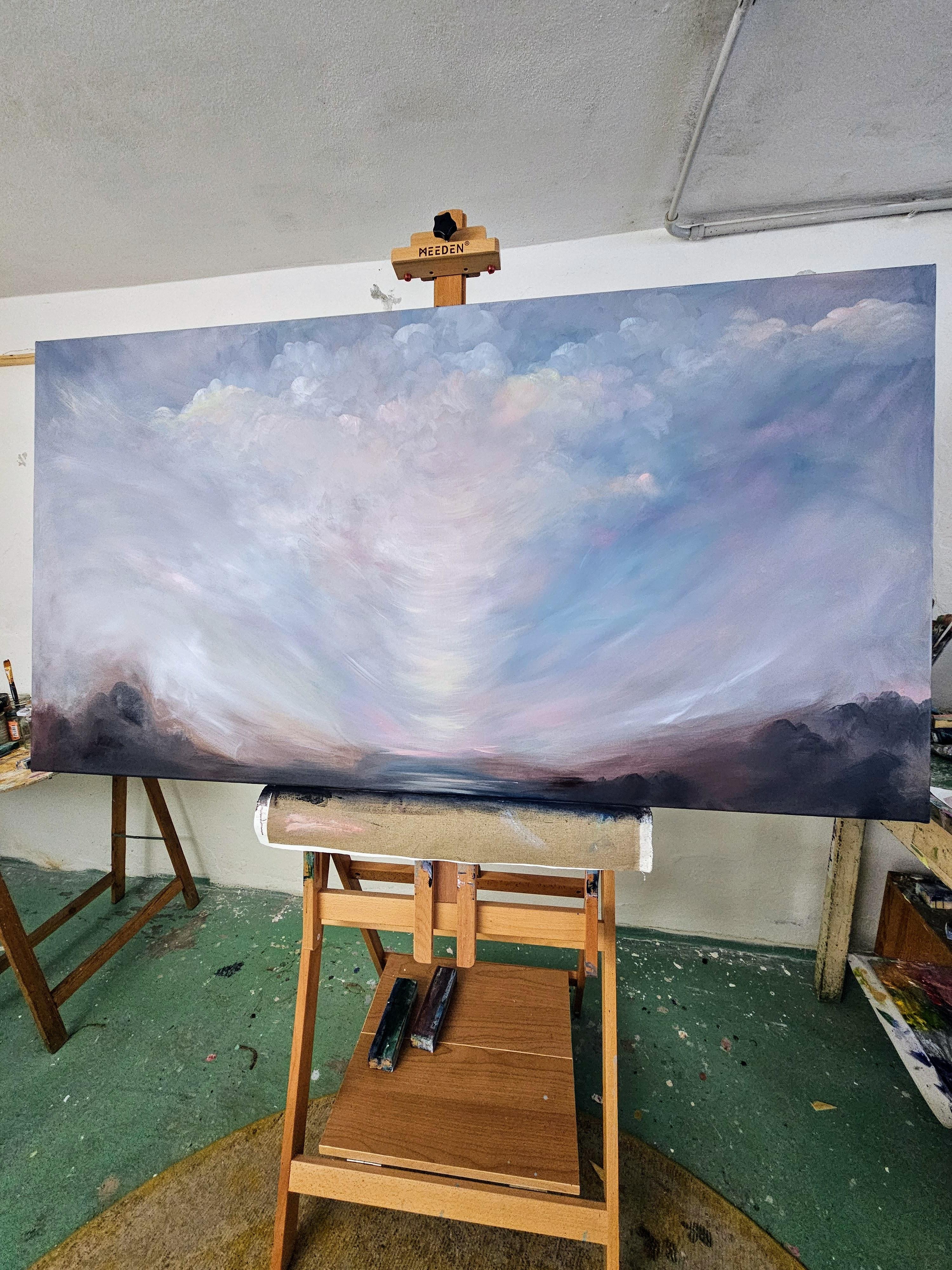Improbable, beau et qui n'a peur de rien - Ciel / paysage dramatique abstrait en vente 13