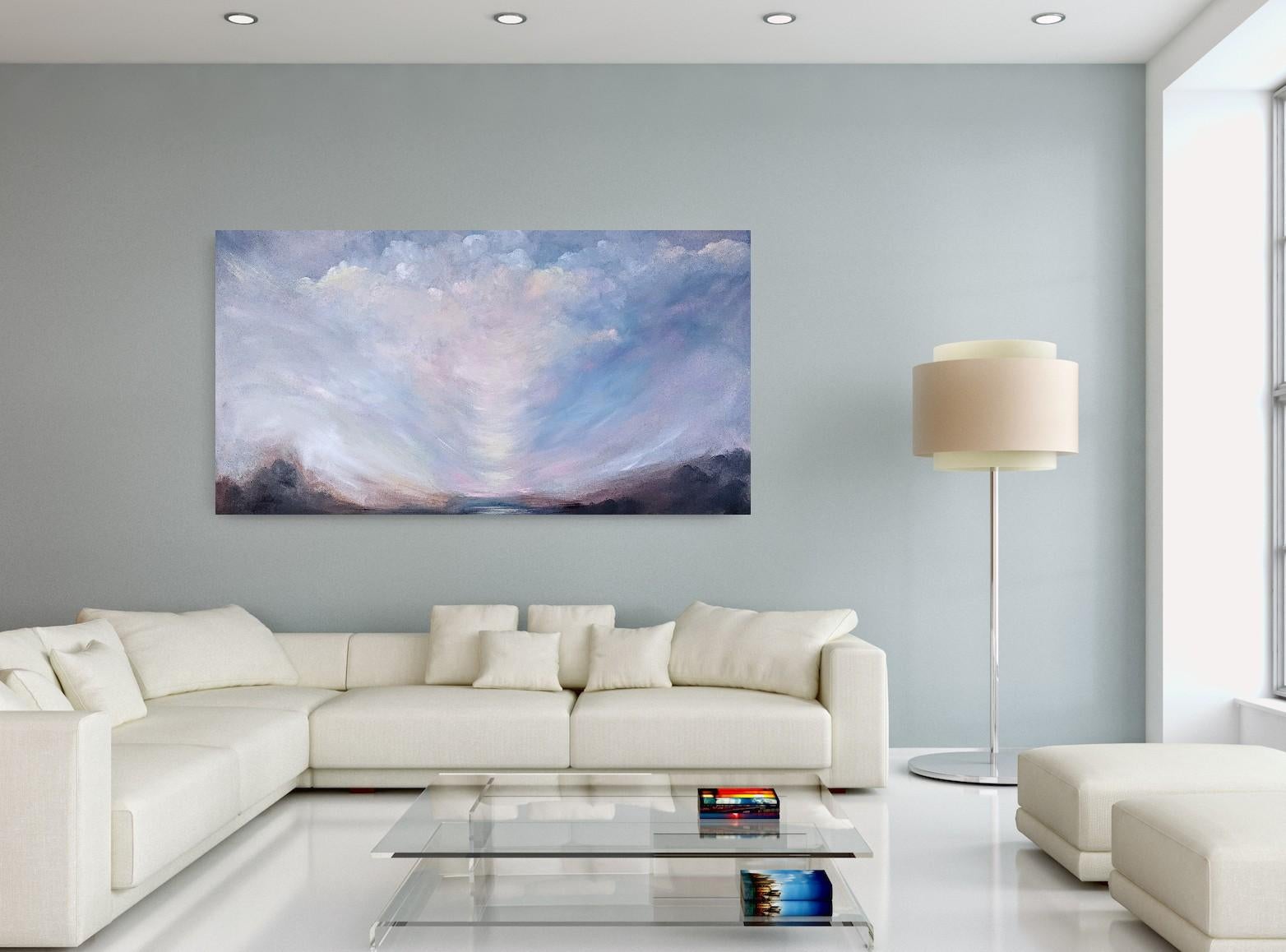 Improbable, beau et qui n'a peur de rien - Ciel / paysage dramatique abstrait en vente 2