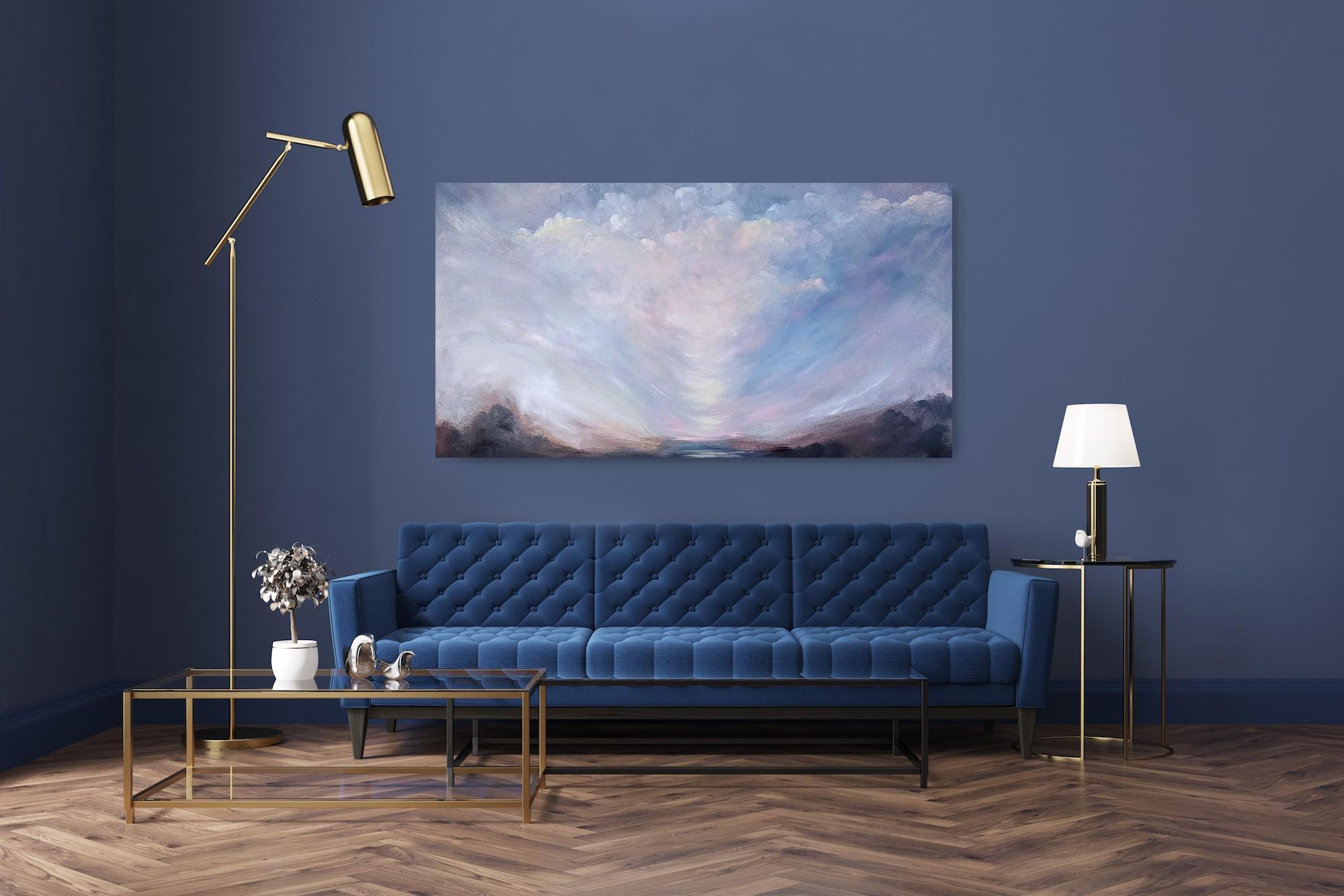 Improbable, beau et qui n'a peur de rien - Ciel / paysage dramatique abstrait en vente 3