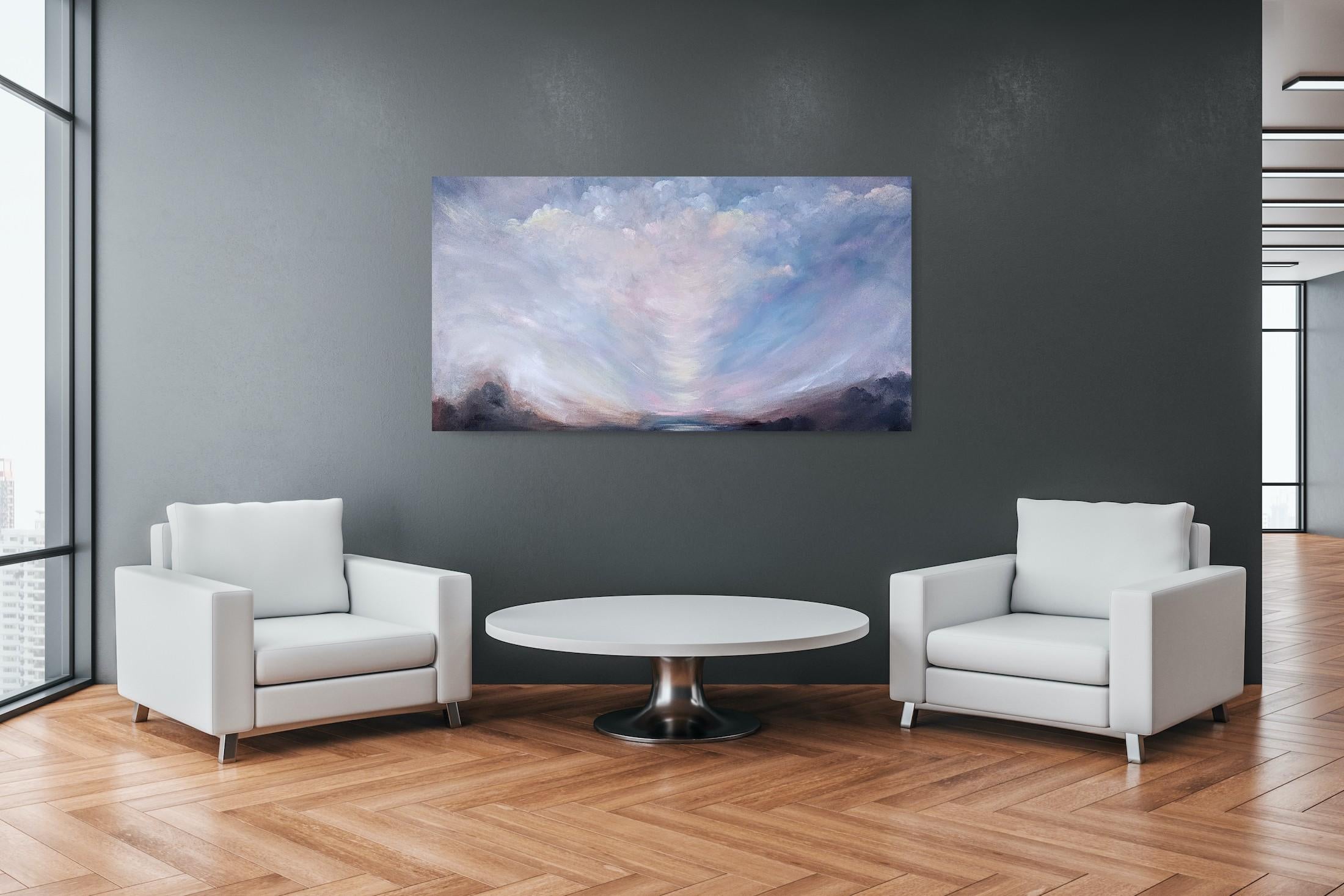 Improbable, beau et qui n'a peur de rien - Ciel / paysage dramatique abstrait en vente 4