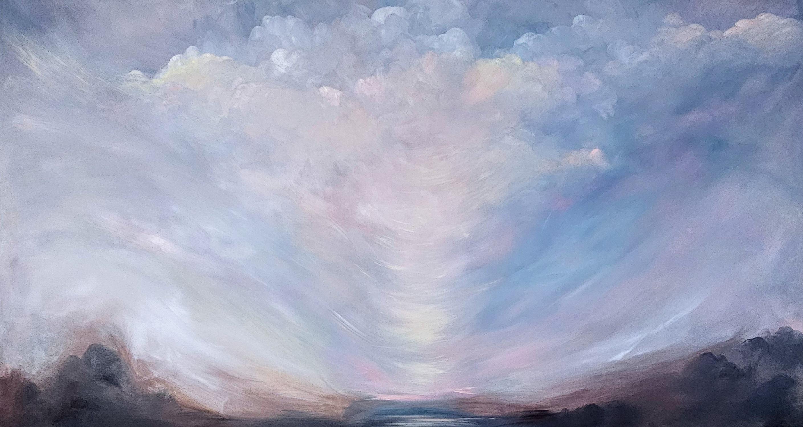 Landscape Painting Jennifer L. Baker - Improbable, beau et qui n'a peur de rien - Ciel / paysage dramatique abstrait