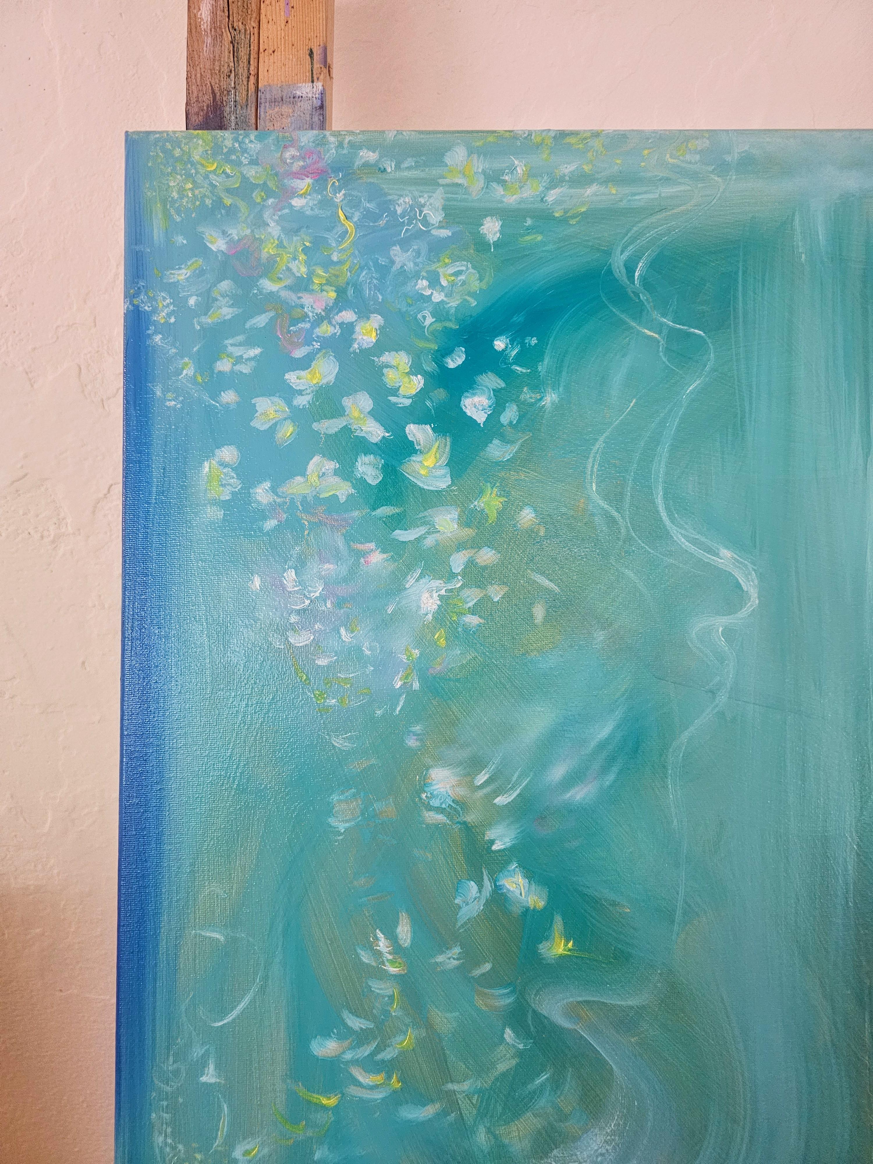 In creating this artwork, I've unleashed a whirlpool of emotions, channeling the serene yet dynamic essence of the ocean. With oil as my medium, I danced between abstraction and impressionism—capturing not just a scene but a feeling. Swirls of