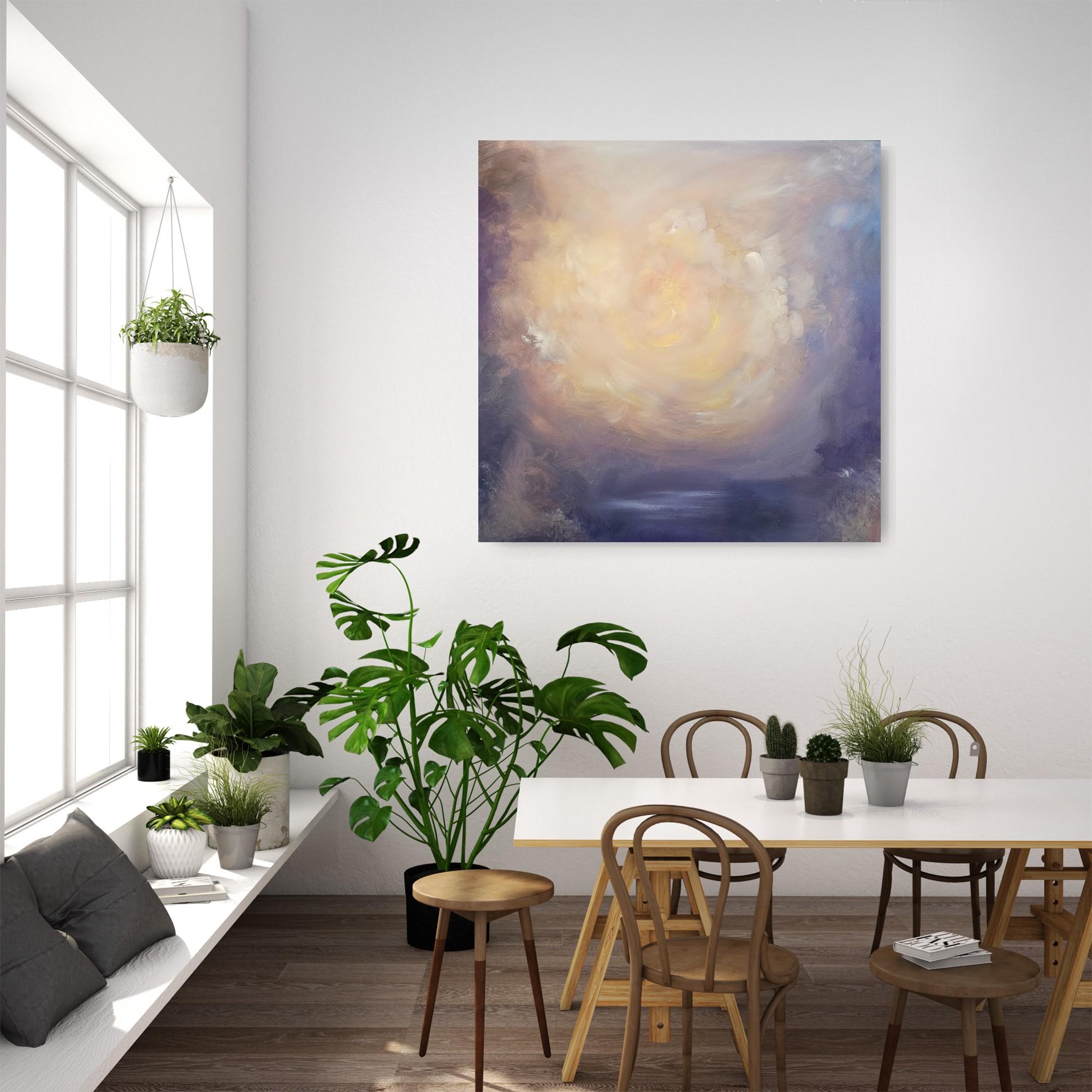 Light eternal - Quadro astratto di paesaggio floreale da sogno in vendita 8