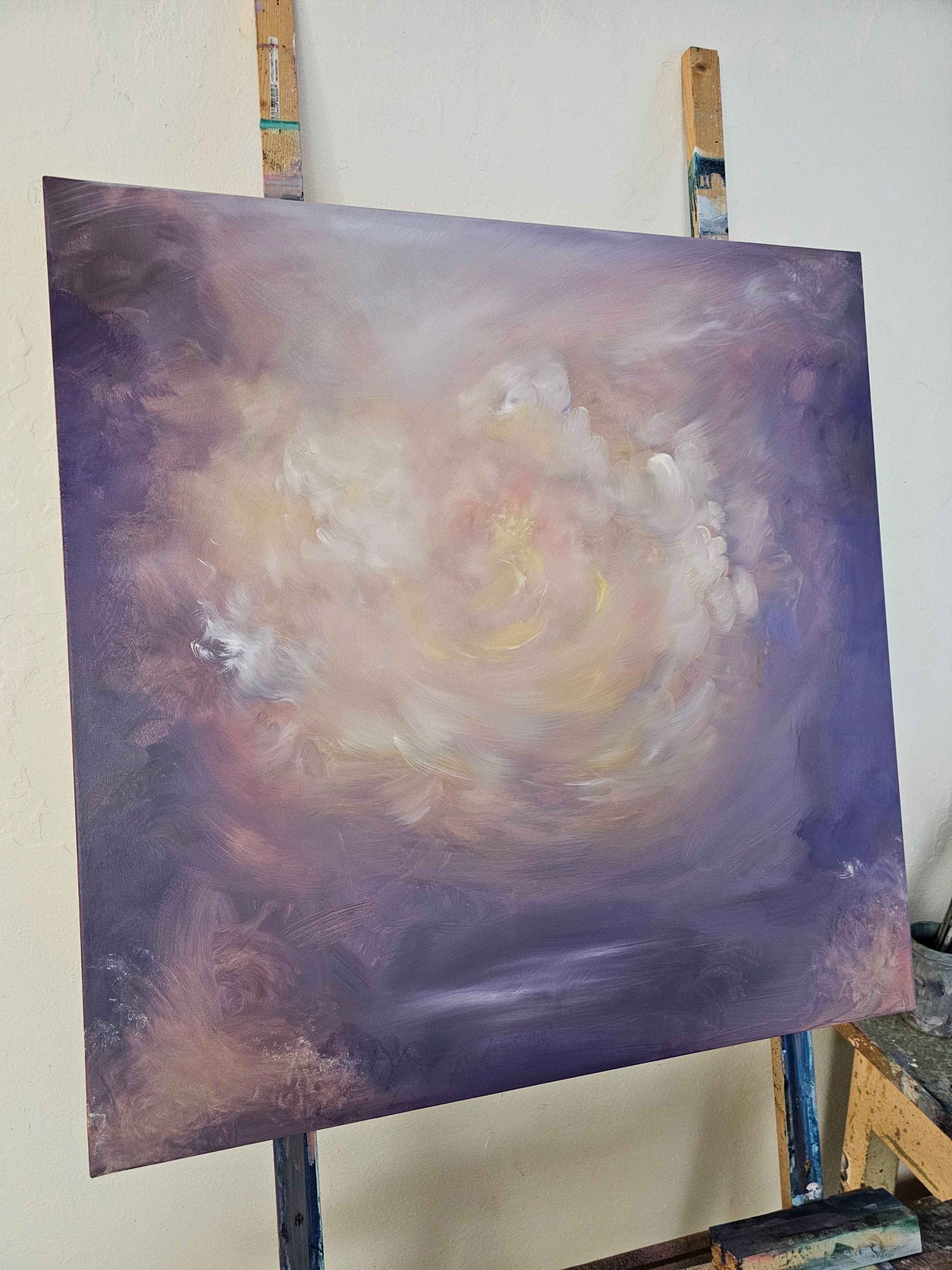 Light eternal - Quadro astratto di paesaggio floreale da sogno in vendita 9