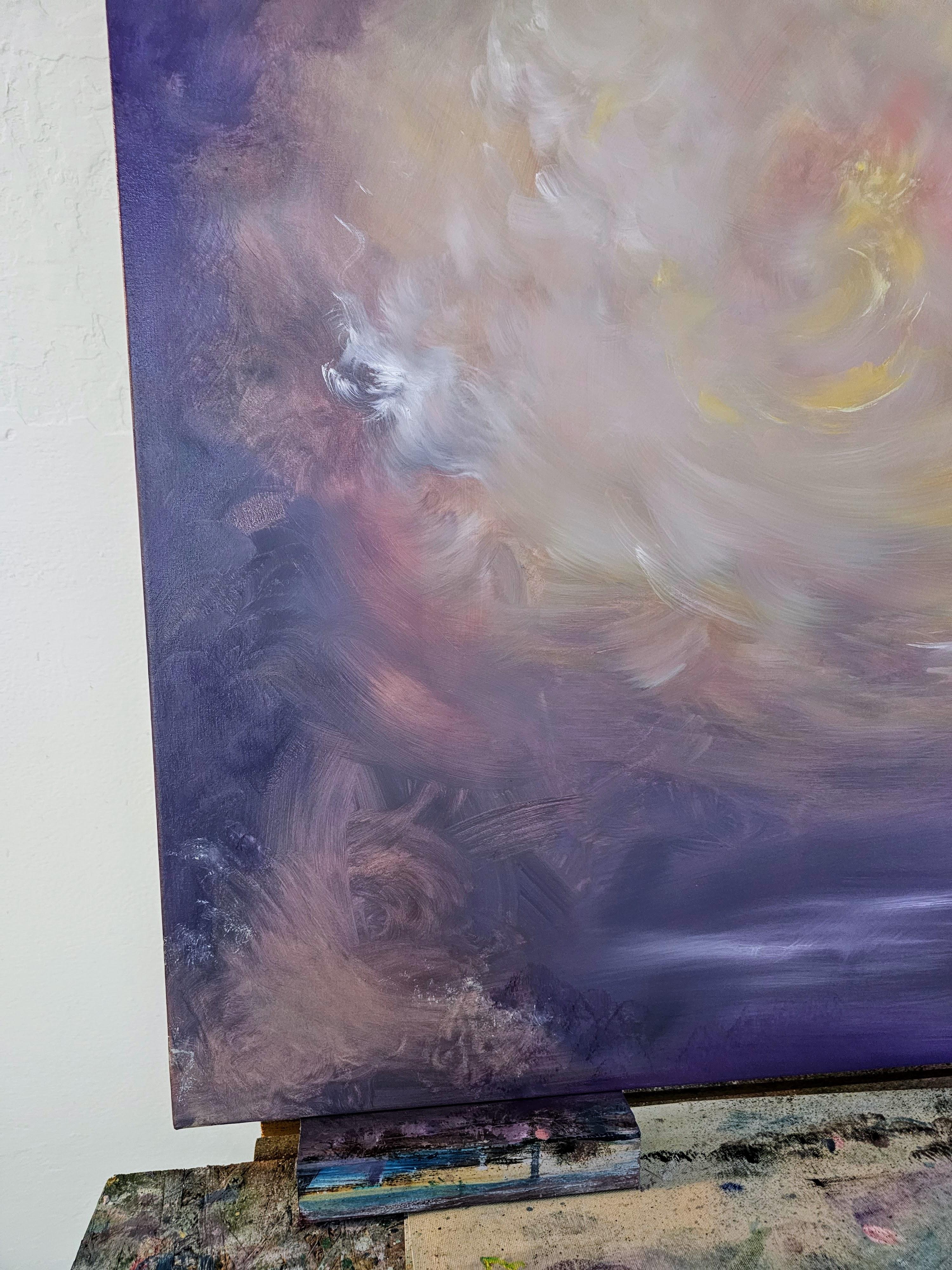 Light eternal - Quadro astratto di paesaggio floreale da sogno in vendita 10