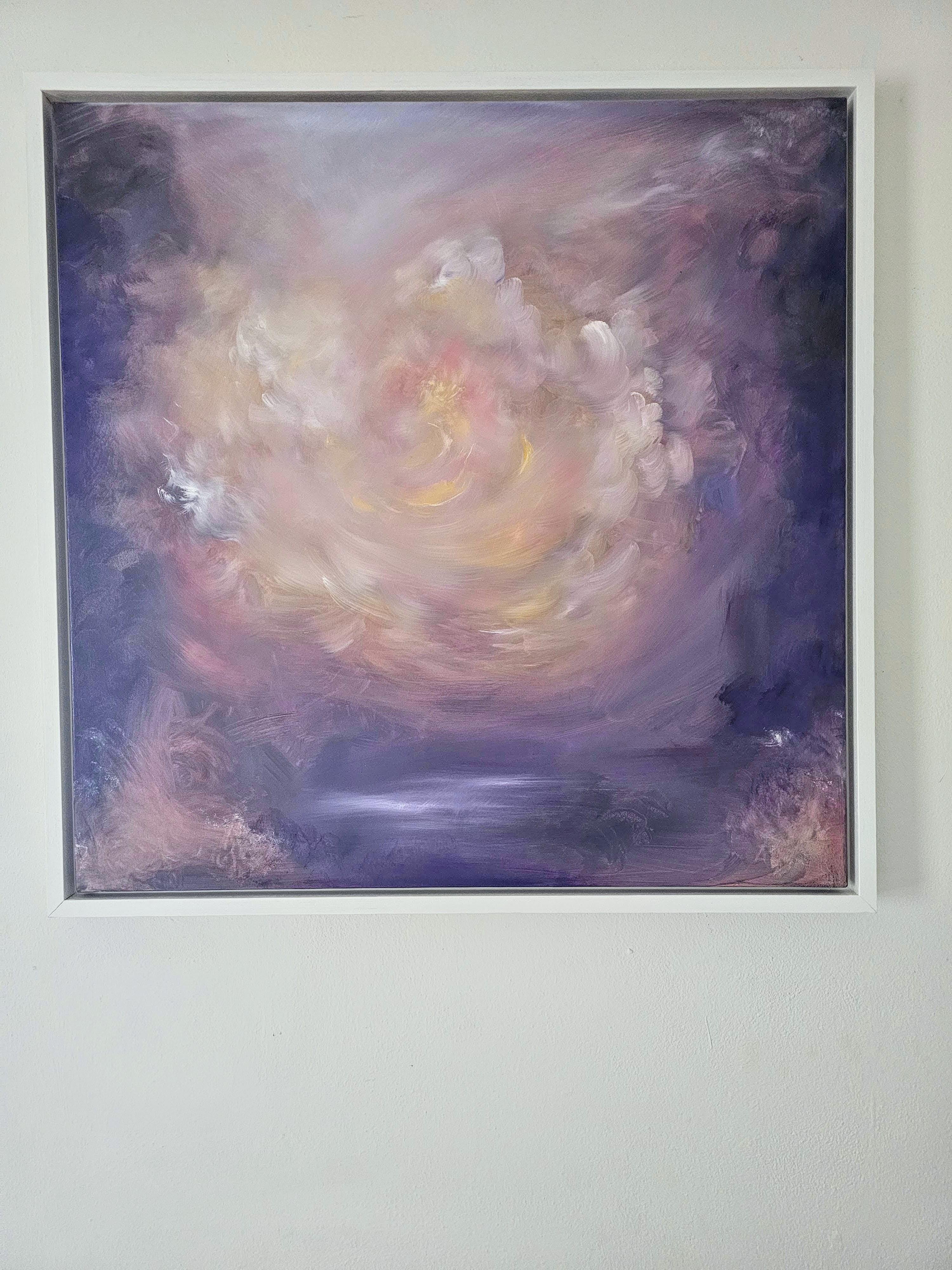 Light eternal - Quadro astratto di paesaggio floreale da sogno in vendita 11