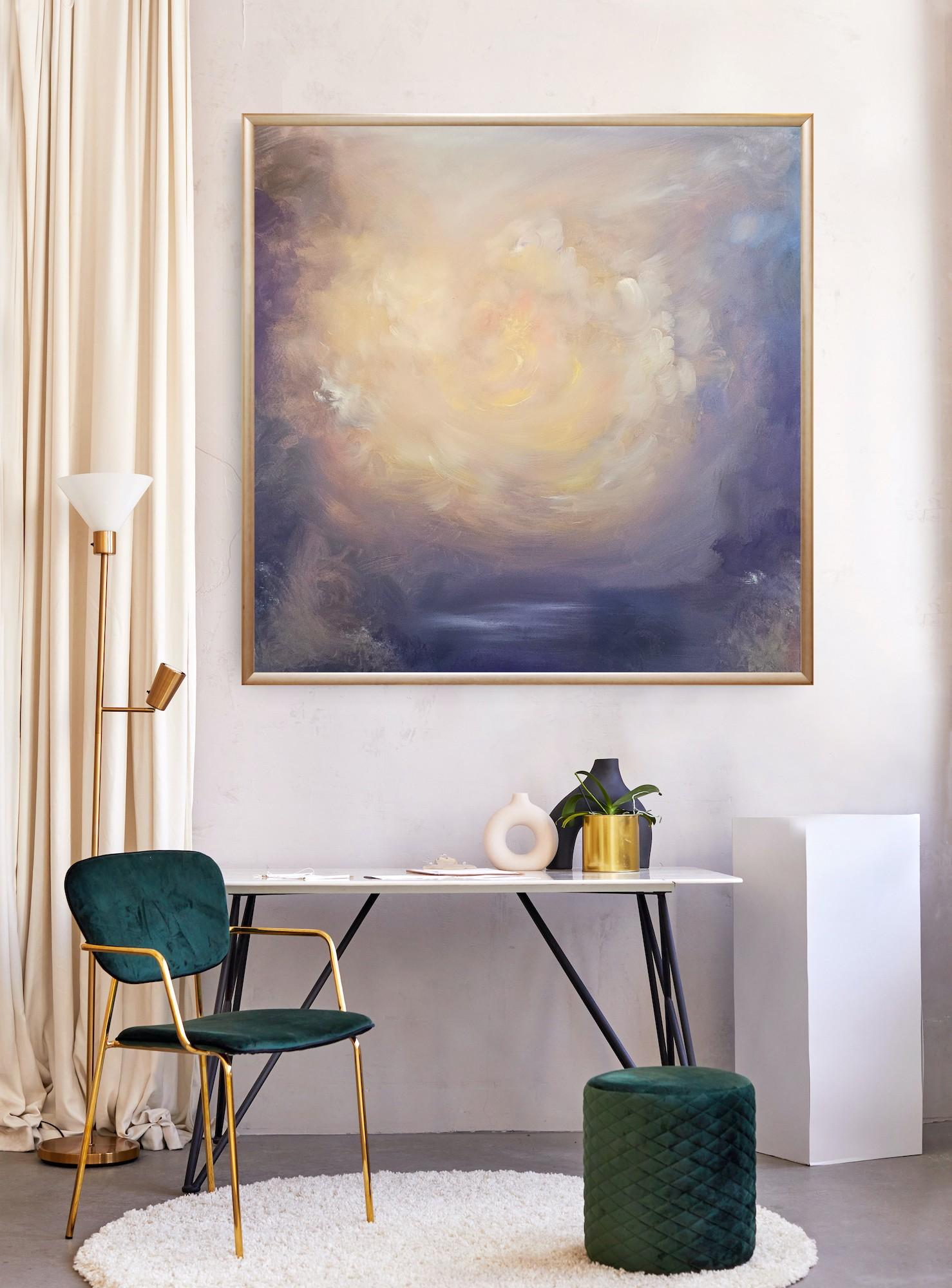 Light eternal - Quadro astratto di paesaggio floreale da sogno - Painting Contemporaneo di Jennifer L. Baker
