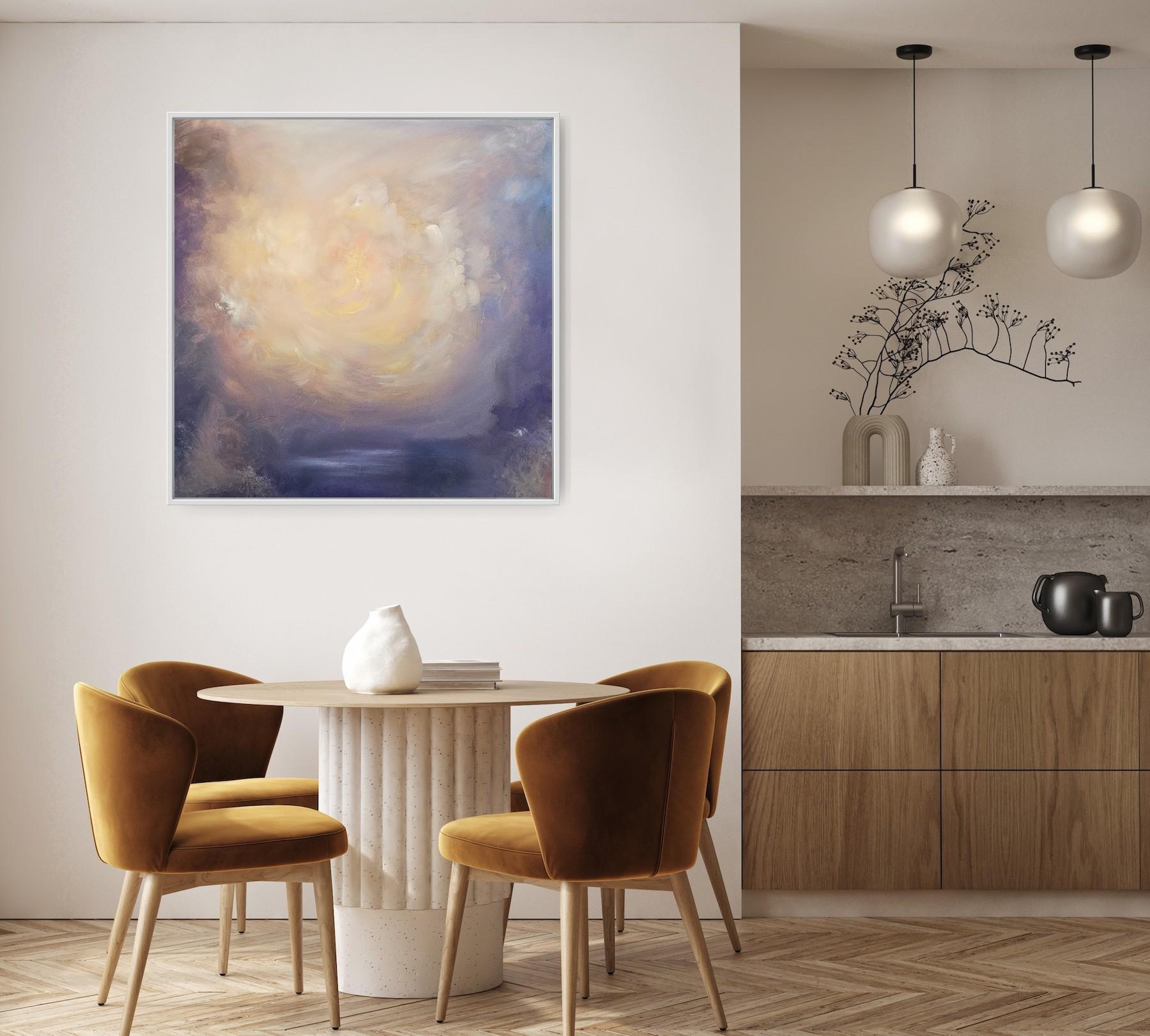 Light eternal - Quadro astratto di paesaggio floreale da sogno in vendita 4