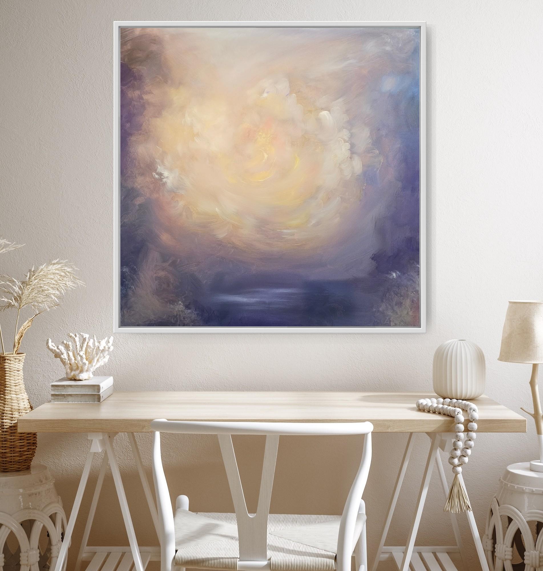 Light eternal - Quadro astratto di paesaggio floreale da sogno in vendita 6