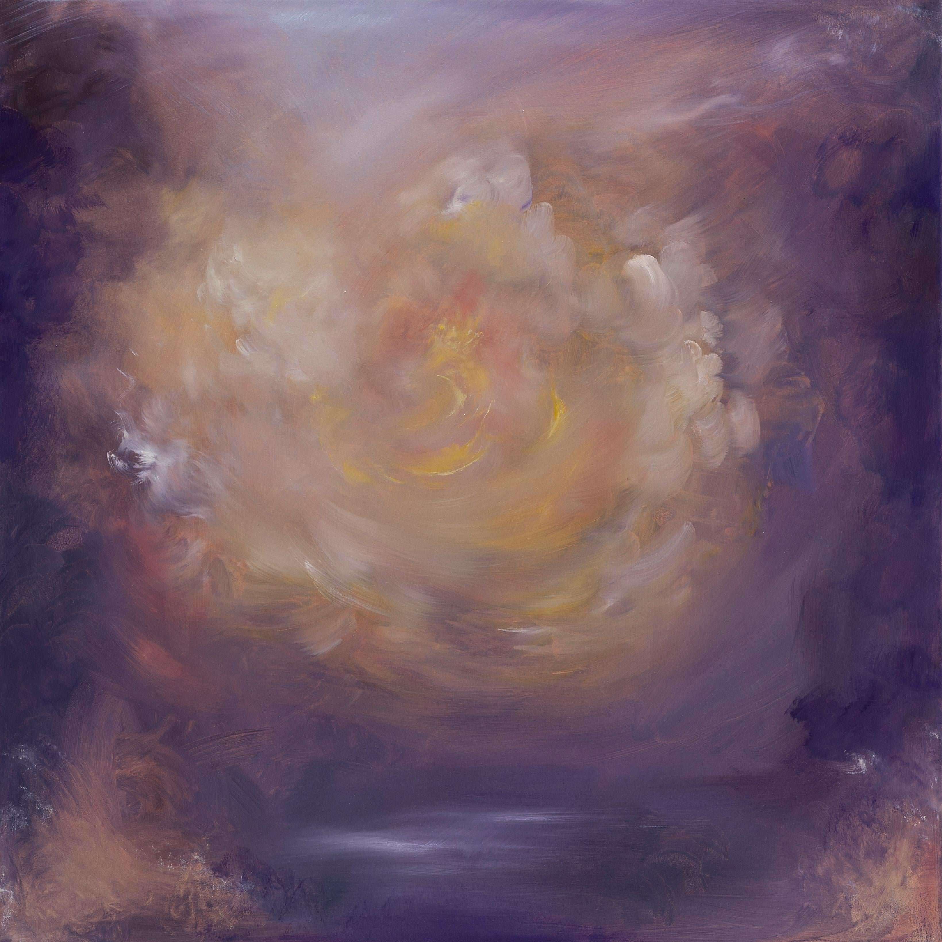 Abstract Painting di Jennifer L. Baker - Light eternal - Quadro astratto di paesaggio floreale da sogno
