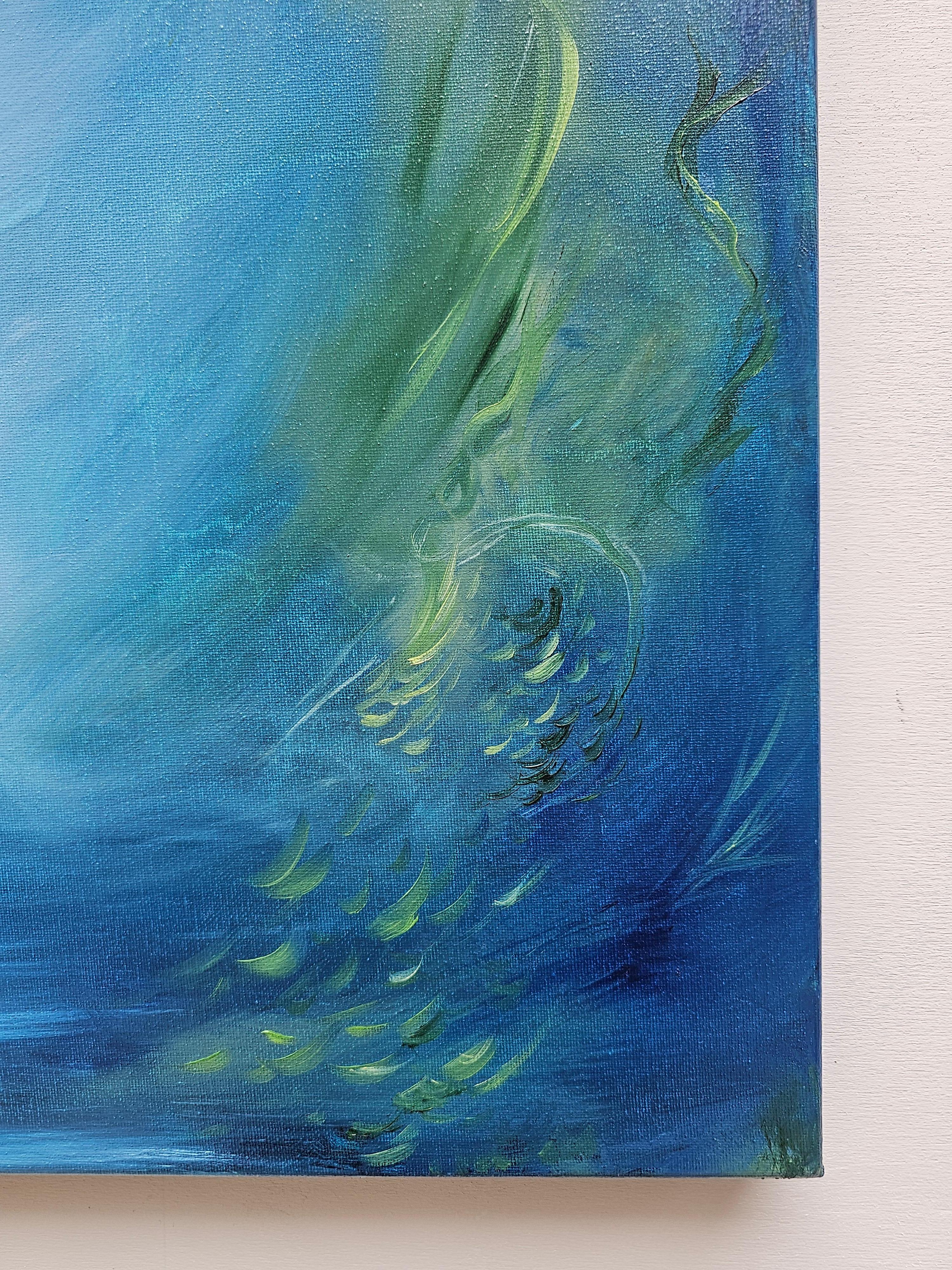 Lilith - Quadro astratto di acqua e natura di colore blu e verde 8