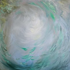 Angelo del prato - Piccolo quadro floreale astratto verde etereo di Nature