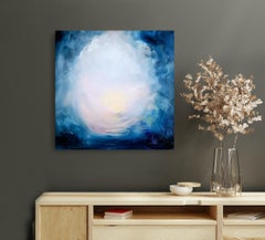 My Father Taught Me All About The Sea - blue abstract sea painting