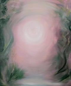 My Life as a Nymph Under the Moon - Dreamy abstract moon landscape painting