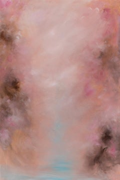 I miei pensieri tornano a te: un quadro astratto rosa caldo e oro