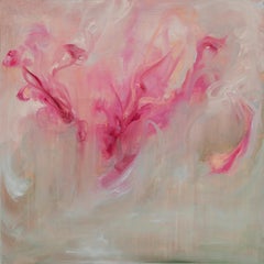 Orchid in the rain - Abstract pink floral painting