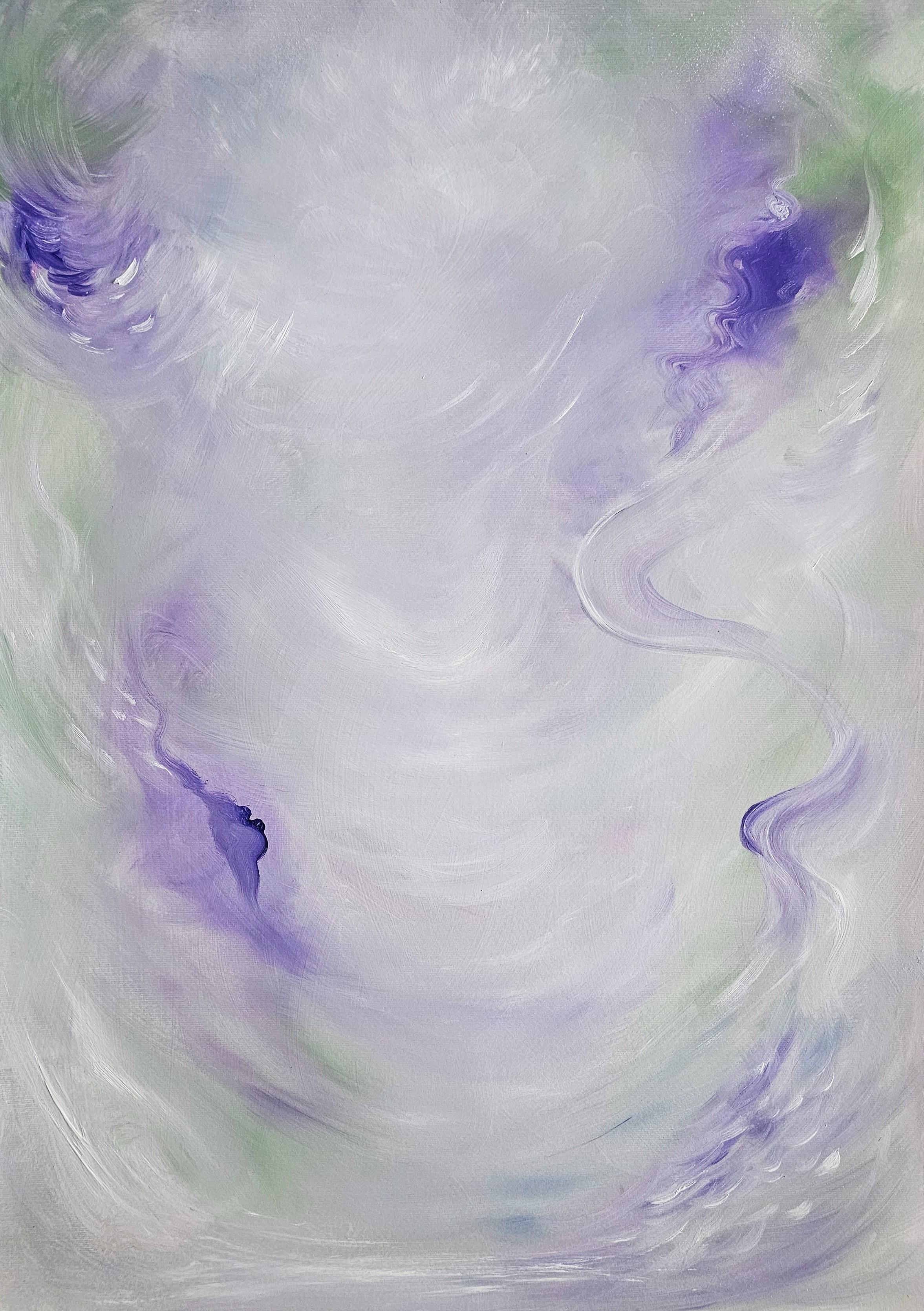 Jennifer L. Baker Abstract Painting - Primavera - Whimsical dreamy abstract floral painting