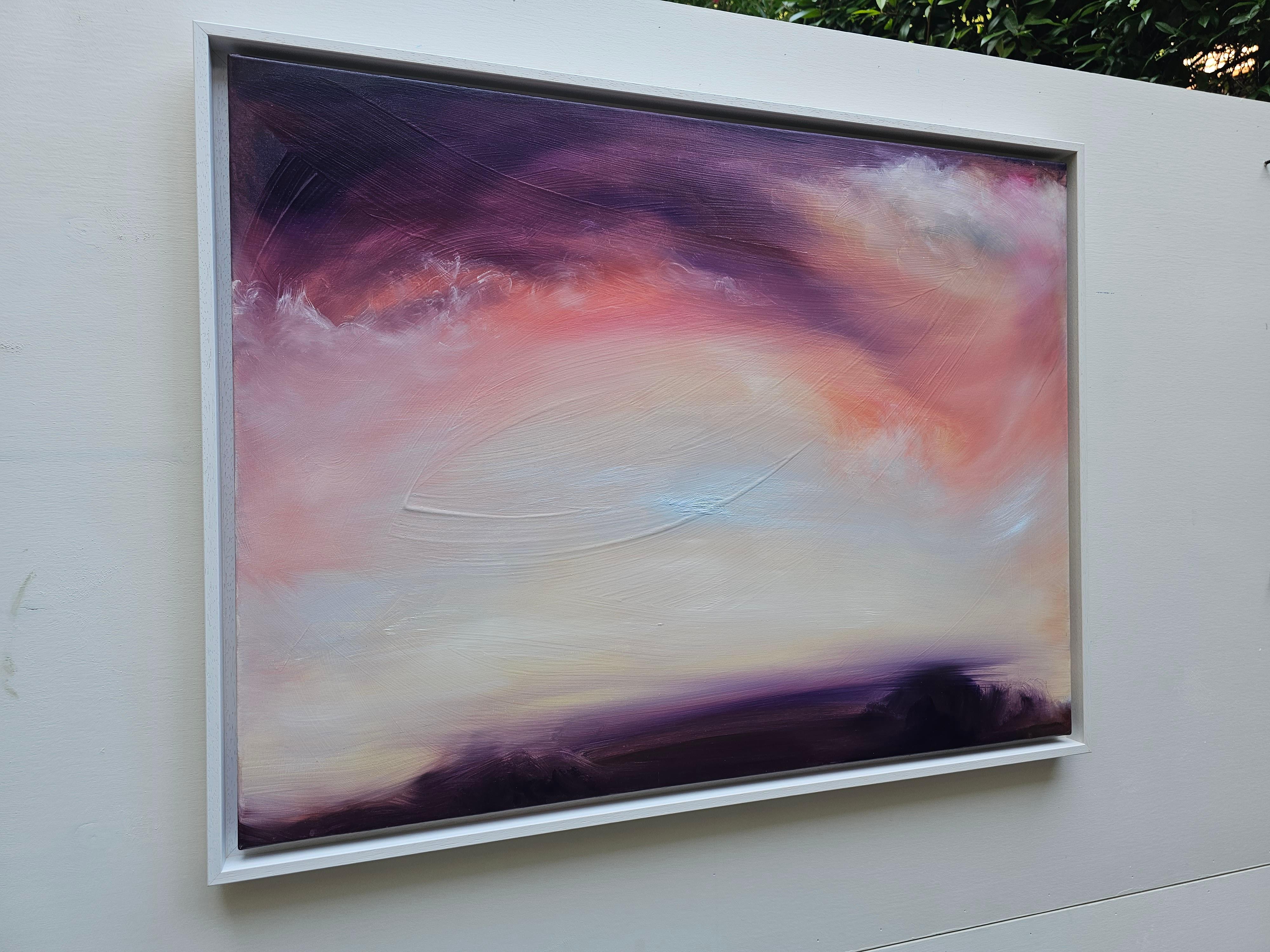 Raven's Song - Soft abstract sunset sky landscape painting For Sale 1