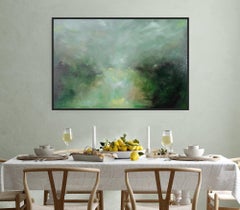 Renaissance Abstract Landscape Painting, Green Expressionist, New