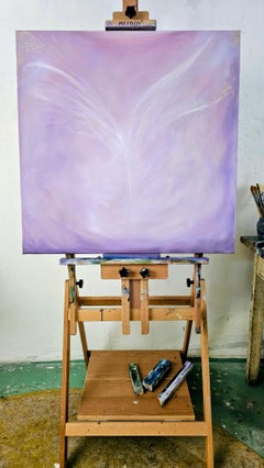 Ángel Naciente Pintura Expresionista Abstracta, Firmada, 80x80 cm, Italia