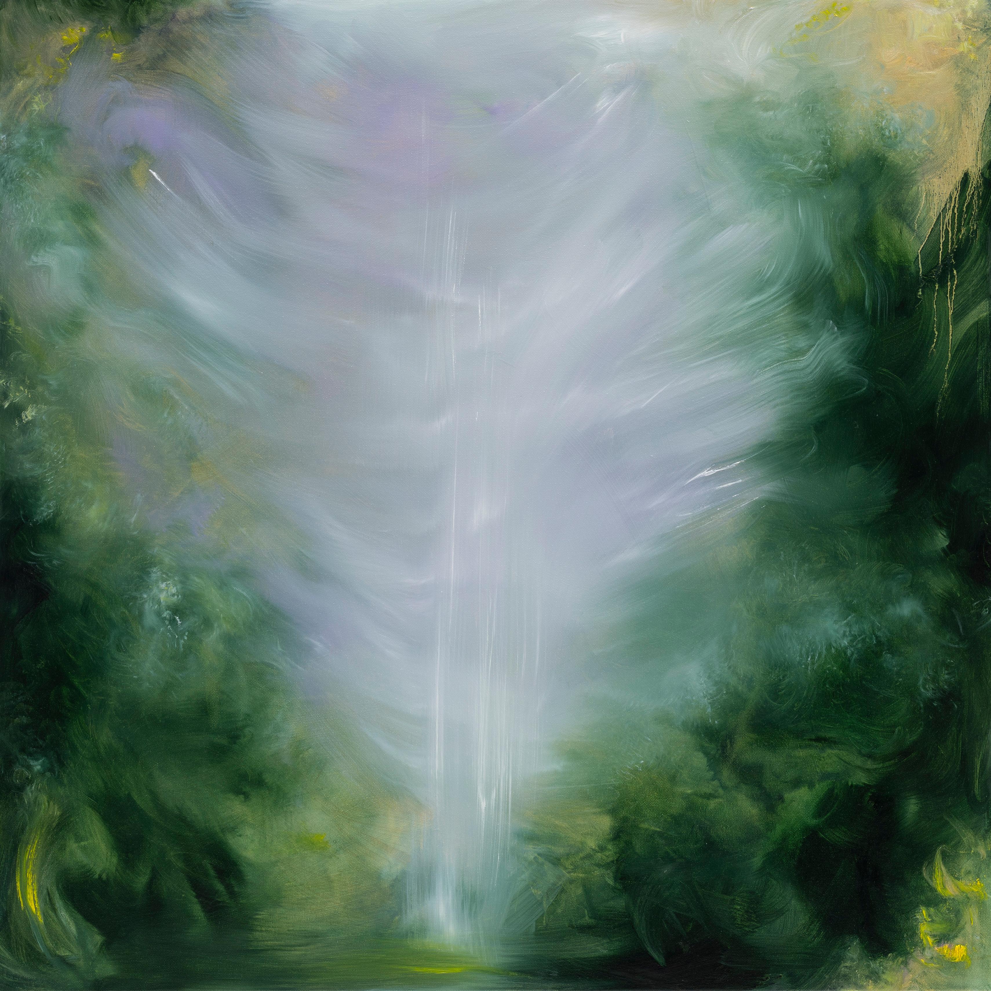 Abstract Painting di Jennifer L. Baker - Drago addormentato - Quadro astratto Greene & Greene & Greene drammatico Nature