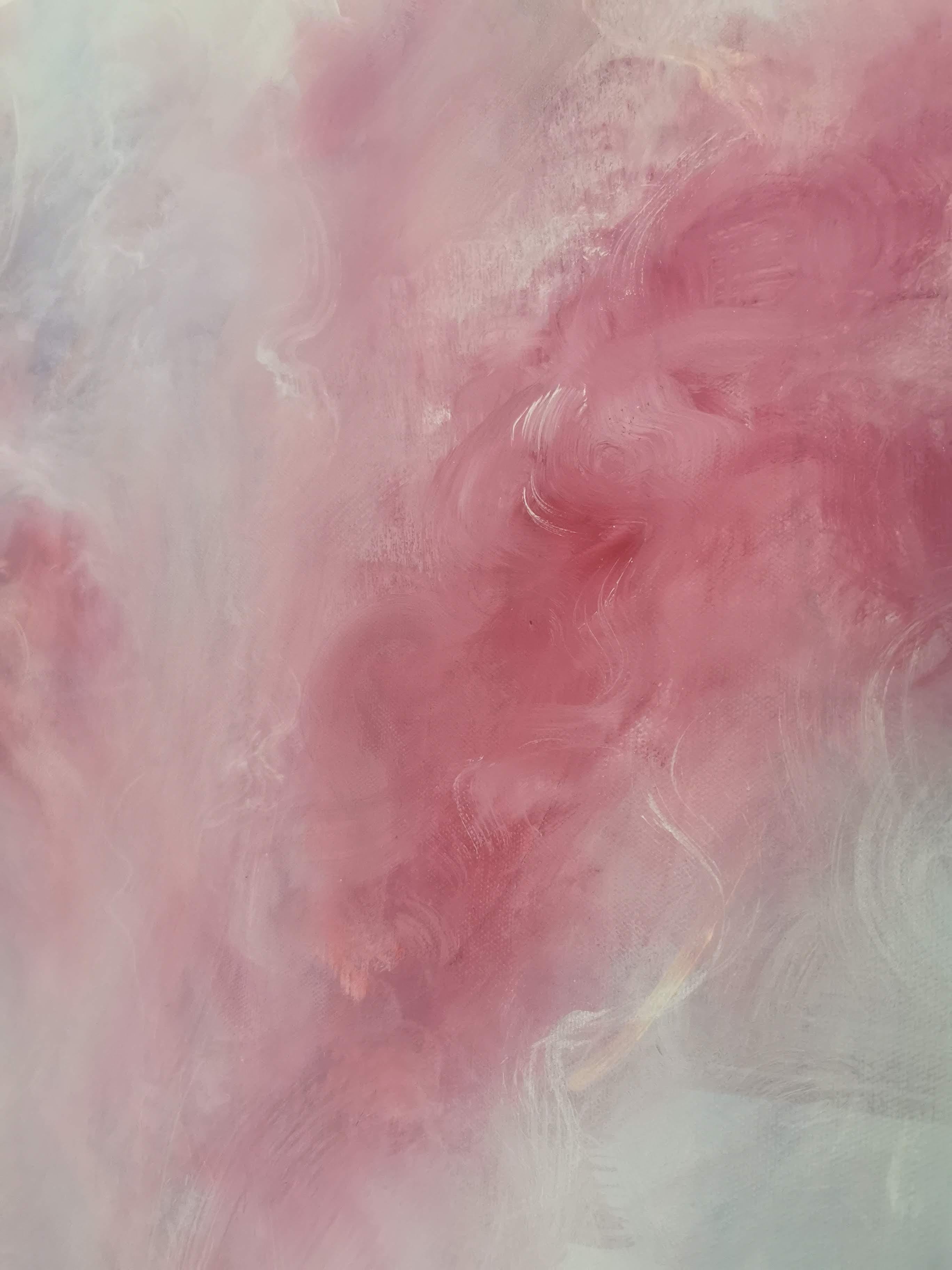 Song of the Equinox, peinture florale rose expressionniste abstraite en vente 7