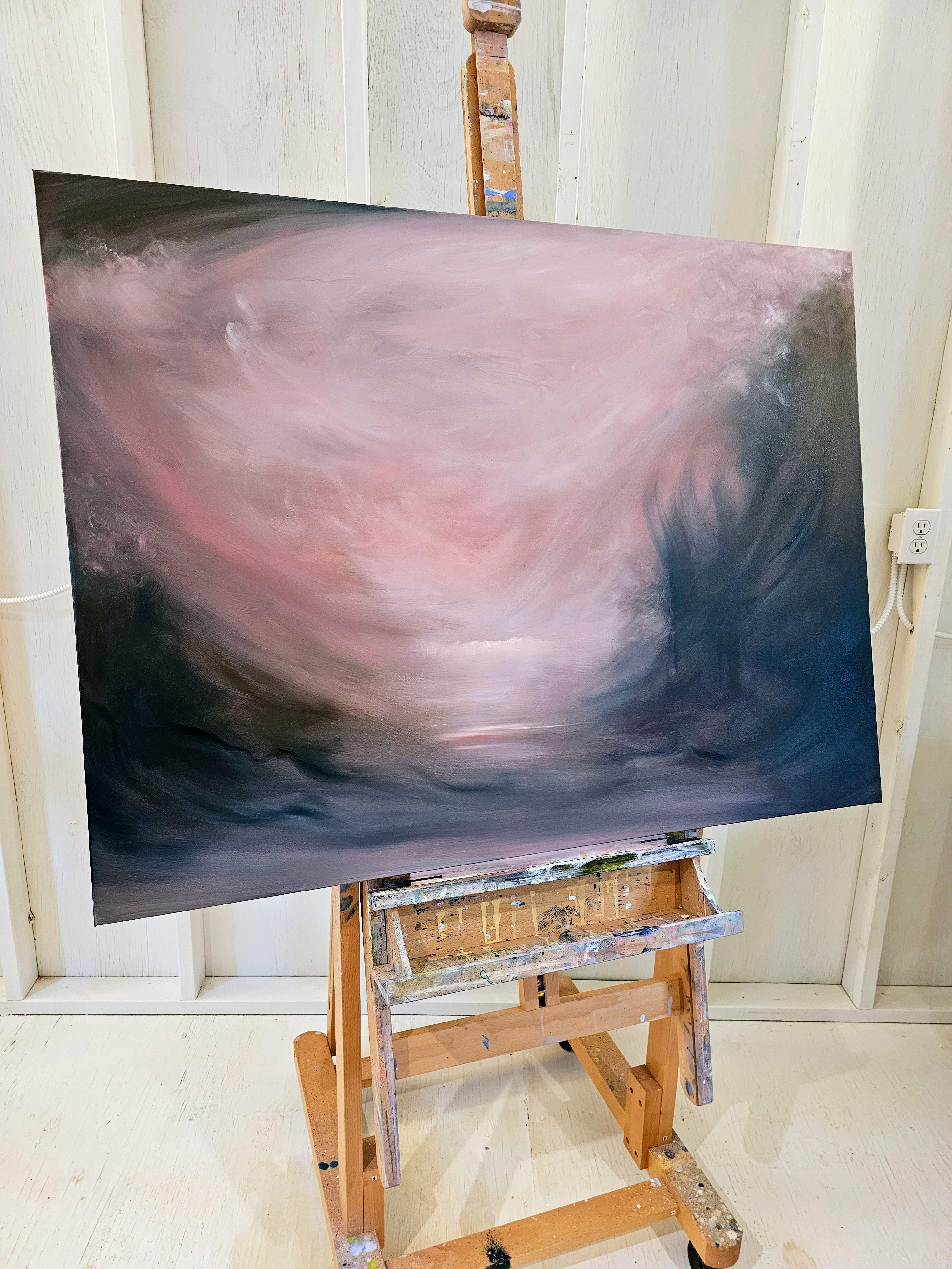 Ciel d'Espagne - Peinture de coucher de soleil, paysage abstrait, chaud et dramatique en vente 6