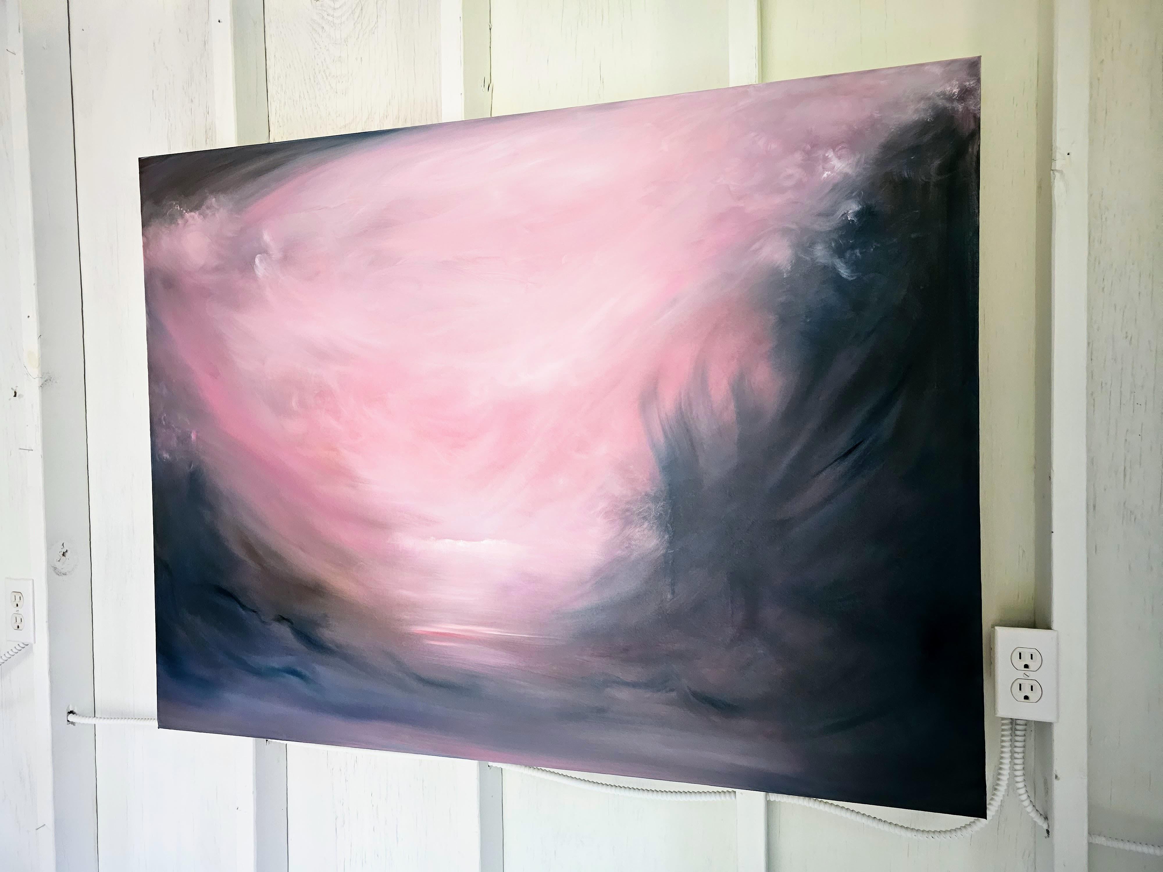 Ciel d'Espagne - Peinture de coucher de soleil, paysage abstrait, chaud et dramatique en vente 4