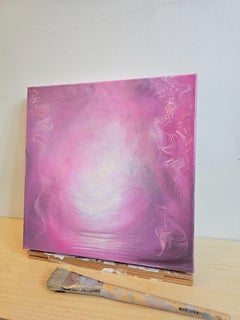 Stepping Into My Heart and Lingering There - pink abstract painting