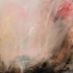 WARM - Grande peinture abstraite de paysage de coucher de soleil chaud