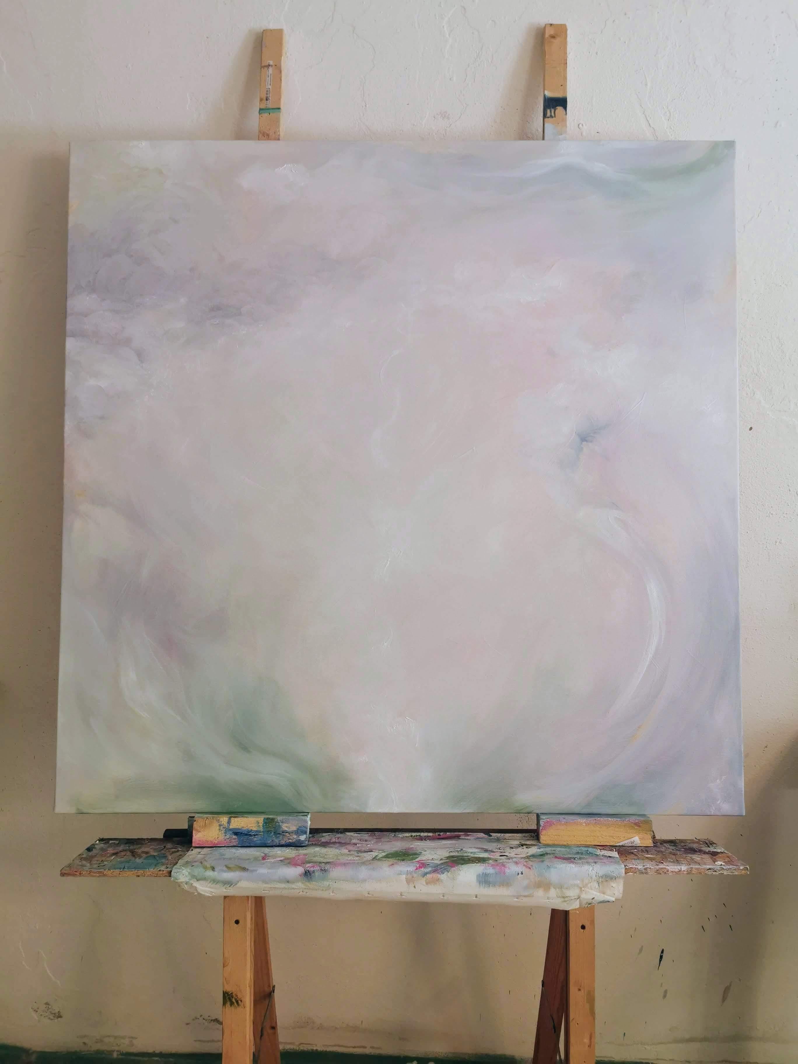 The Awakening - Soft, subtle, large abstract painting For Sale 9