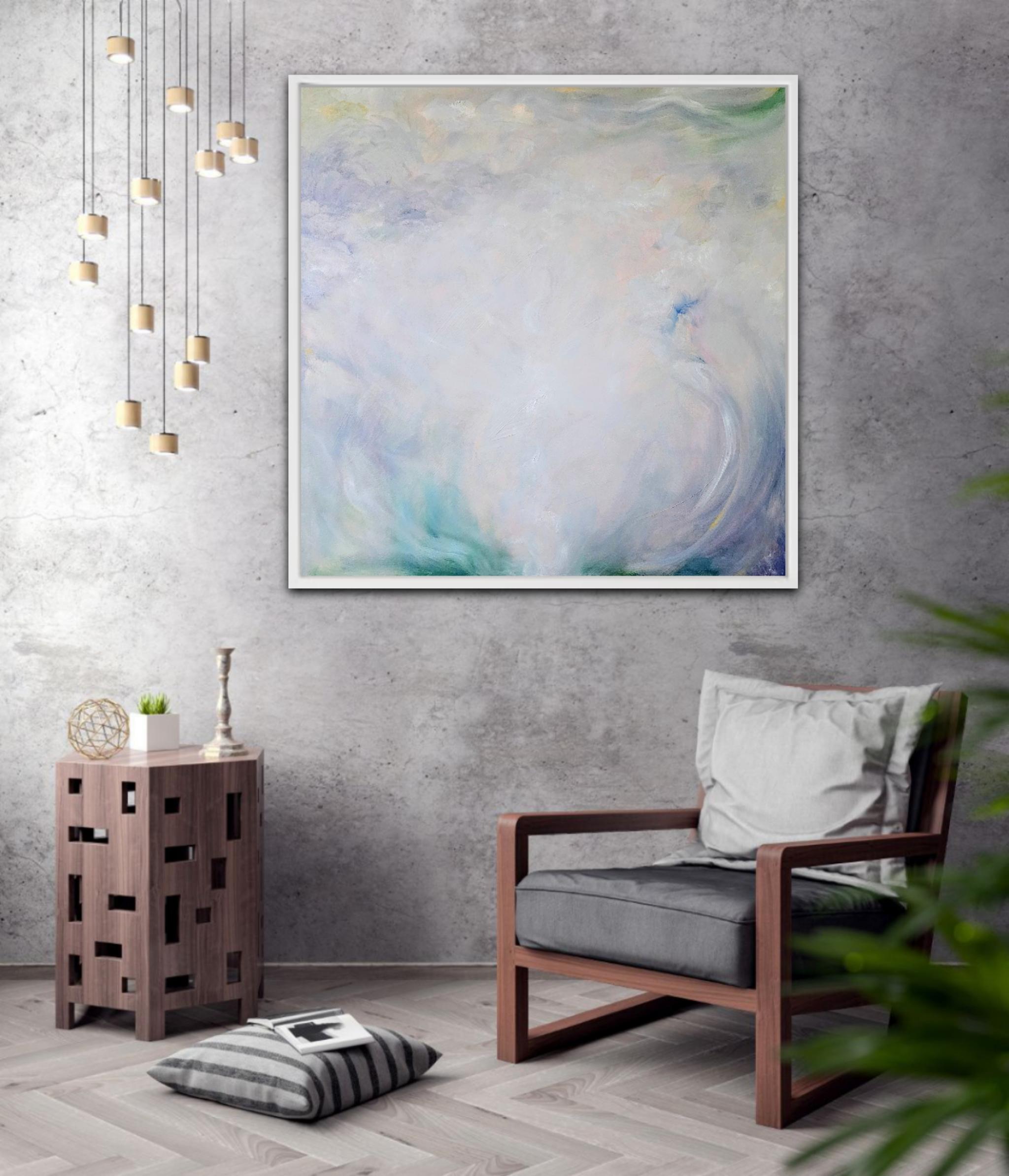 The Awakening - Soft, subtle, large abstract painting - Painting by Jennifer L. Baker