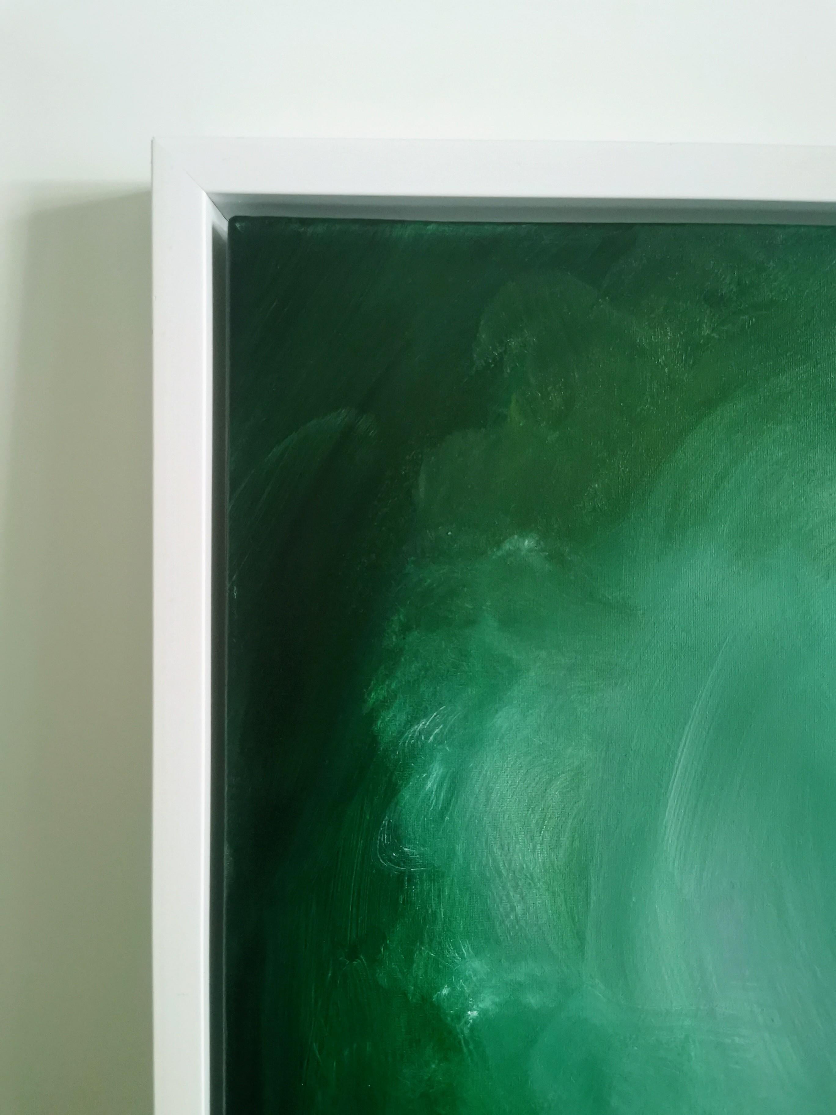The Believer - Quadro floreale astratto in verde e rosa 3