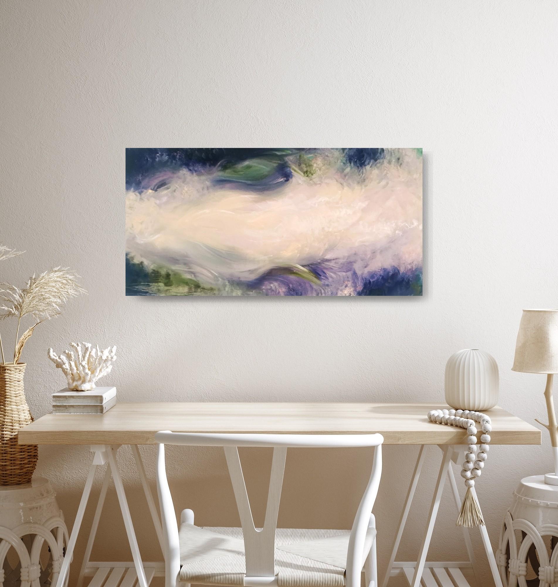 La nascita di ogni onda - Quadro astratto fluido di Nature - Abstract Painting Beige di Jennifer L. Baker